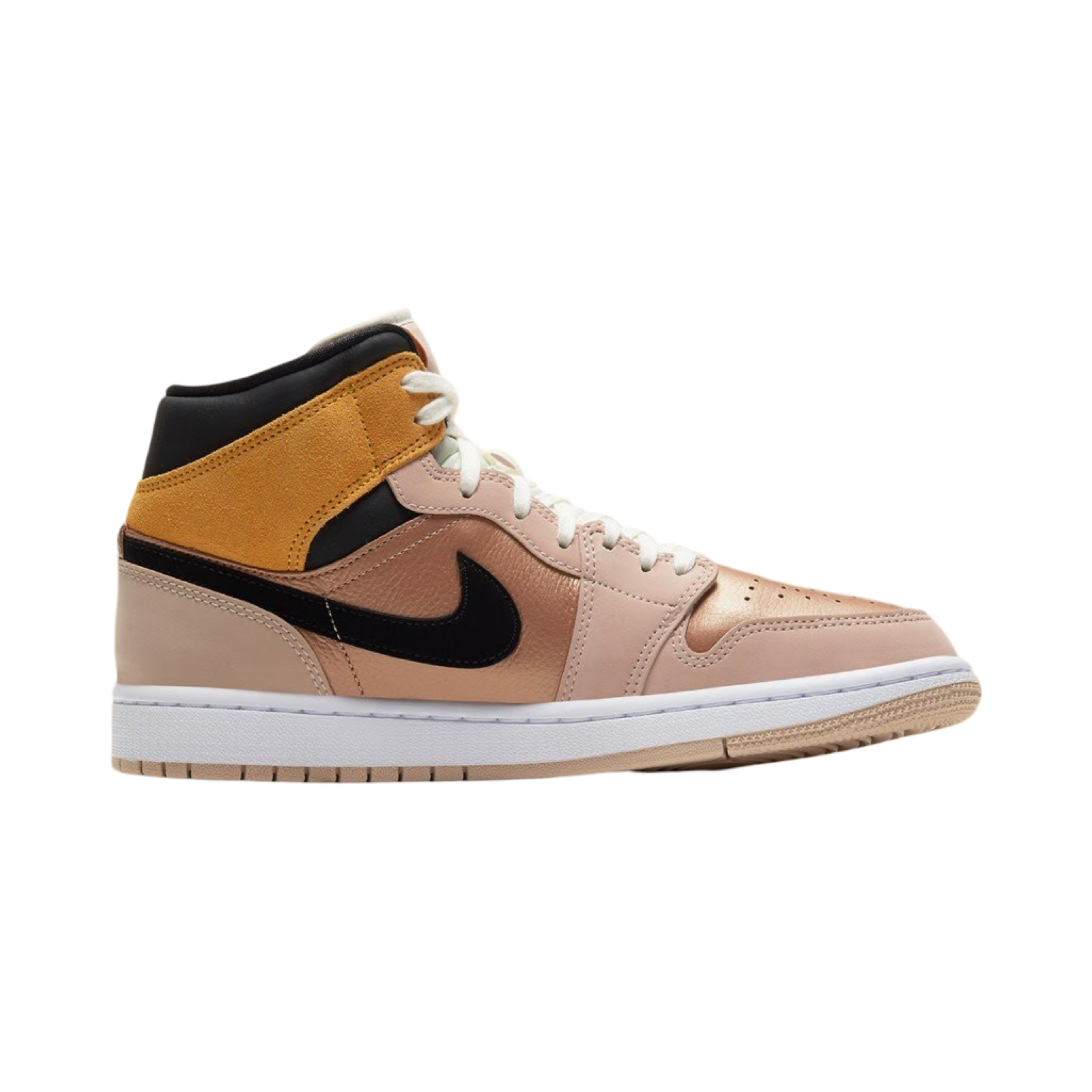 Air Jordan 1 Mid SE Particle Beige Black Sneakers - Men's Basketball Shoes for Casual Wear & Street Style Fashion