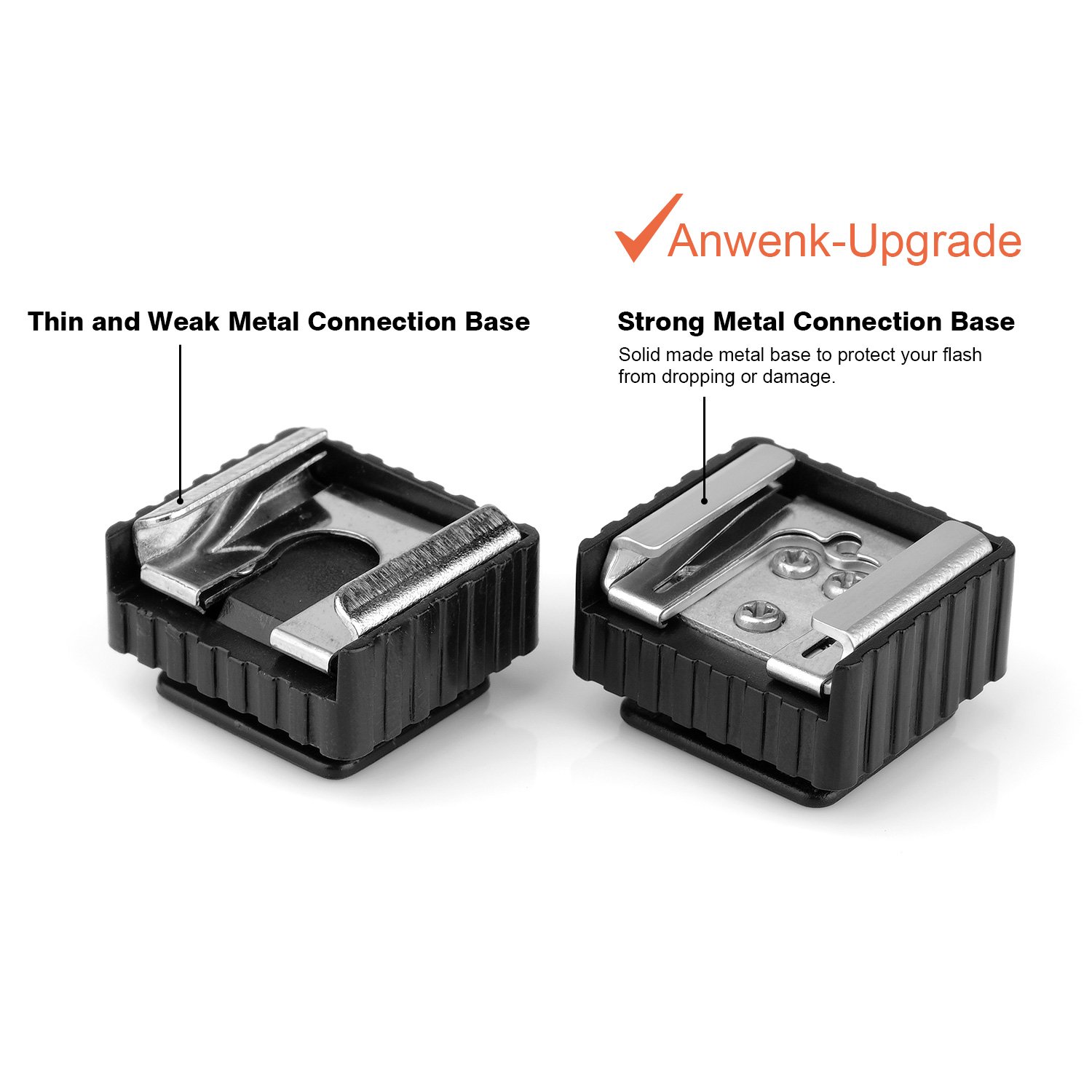2 Pack Flash Hot Shoe Mount Adapter with 1/4