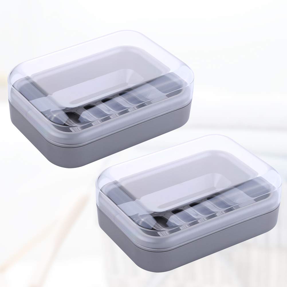 2-Pack Waterproof Bathroom Storage Box with Lid - Cabilock Organizer Tray for Toiletries, Cosmetics & Makeup | Ideal for Shower, Vanity & Travel Accessories