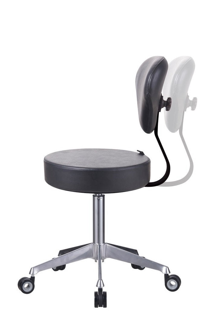 Medical Stool for Doctors & Nurses - Adjustable Height Rolling Stool with Back Support - Perfect for Hospitals, Clinics & Home Healthcare Use