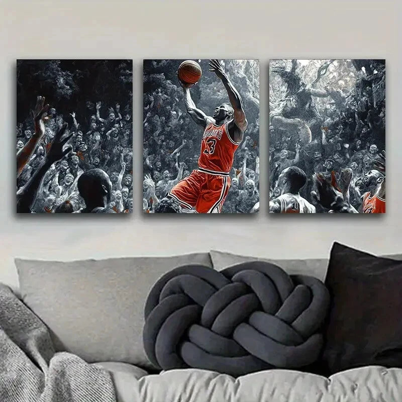 3pcs The Winning Goal Classic Modern Metal Wall Art - Ready to Hang Soccer Decor for Living Room, Bedroom & Office