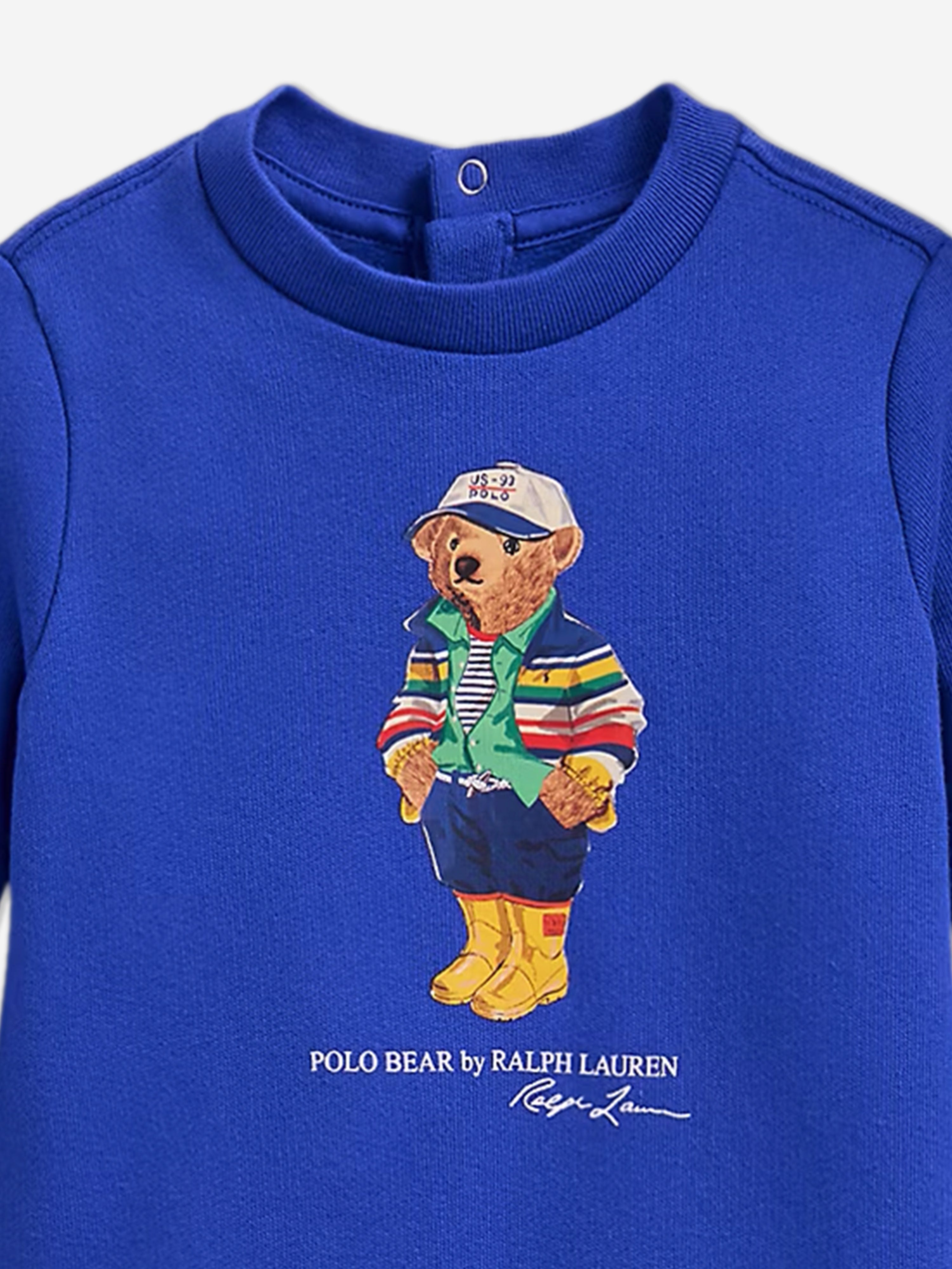 Blue Baby Boys Polo Bear Fleece Coverall - Warm & Cozy Winter Outfit for Toddlers - Perfect for Playdates, Family Photos & Outdoor Adventures