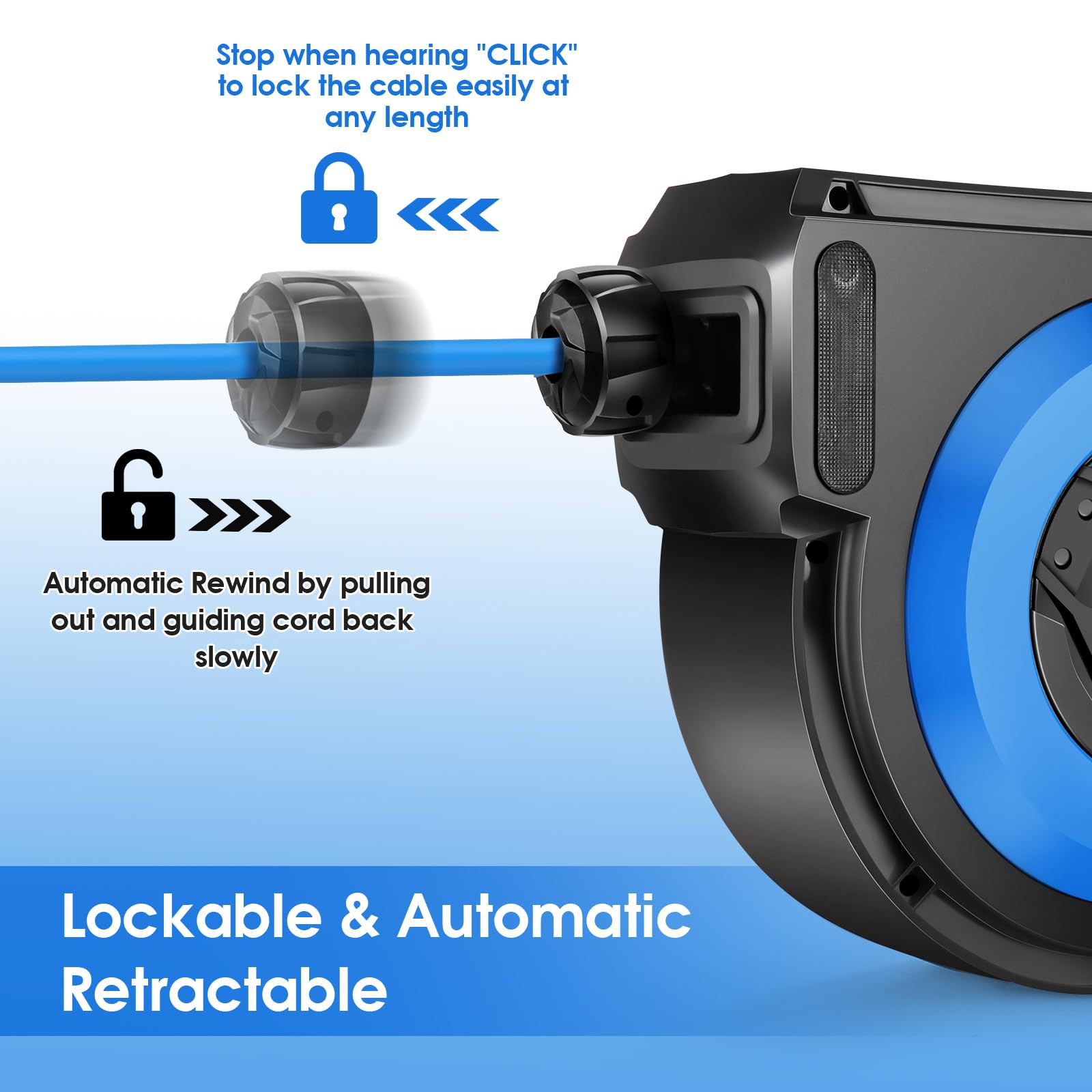 50FT Retractable Air Hose Reel - 3/8
