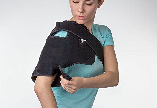 Hot & Cold Shoulder Compression Wrap for Pain Relief - Left Arm Support for Arthritis, Injury & Post-Surgery Recovery - Ideal for Athletes & Office Workers