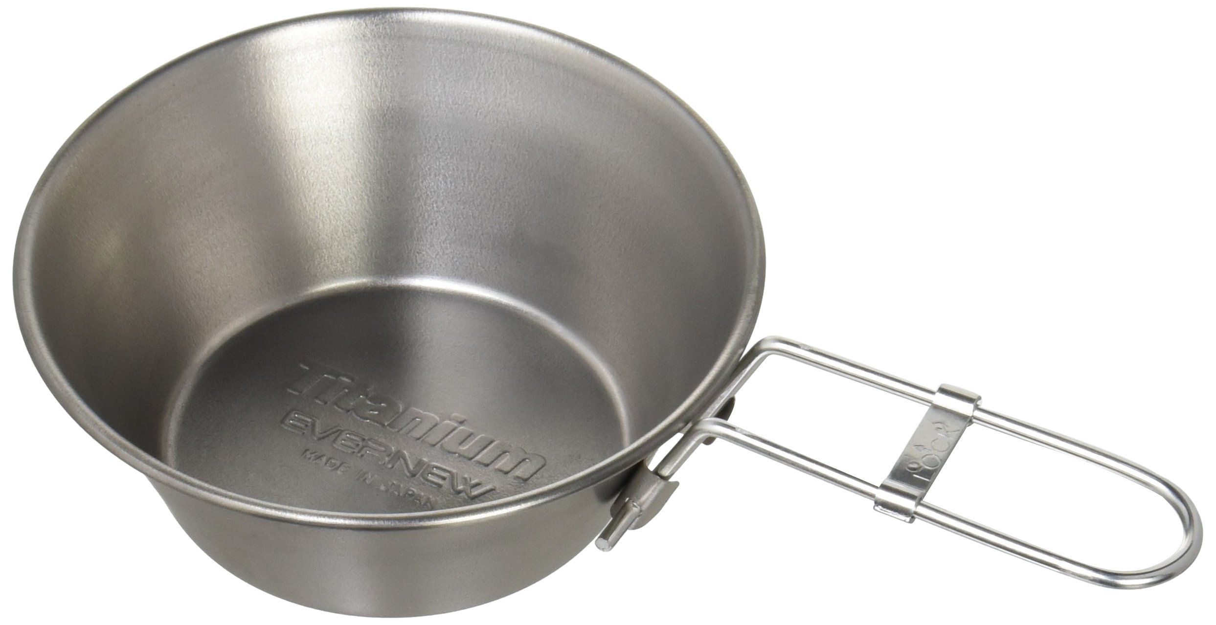 Evernew Titanium Sierra Cup with Folded Handle - Lightweight Camping Cookware for Backpacking, Hiking & Outdoor Adventures - Perfect for Coffee, Tea & Cooking on the Go