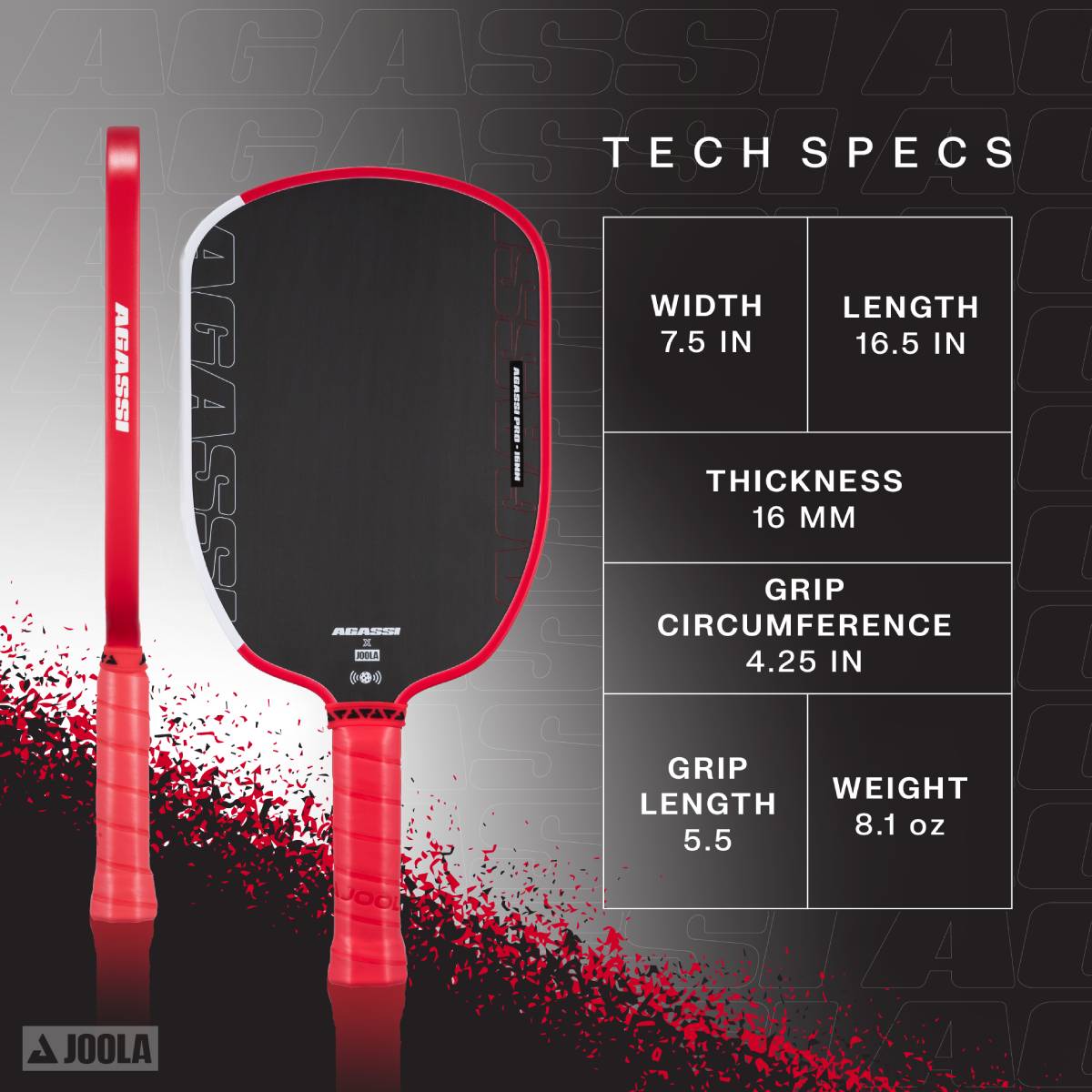 JOOLA Andre Agassi Pro Demo Rental - Premium Table Tennis Paddle for Professional Training & Tournament Play - Perfect for Clubs, Coaches & Competitive Players