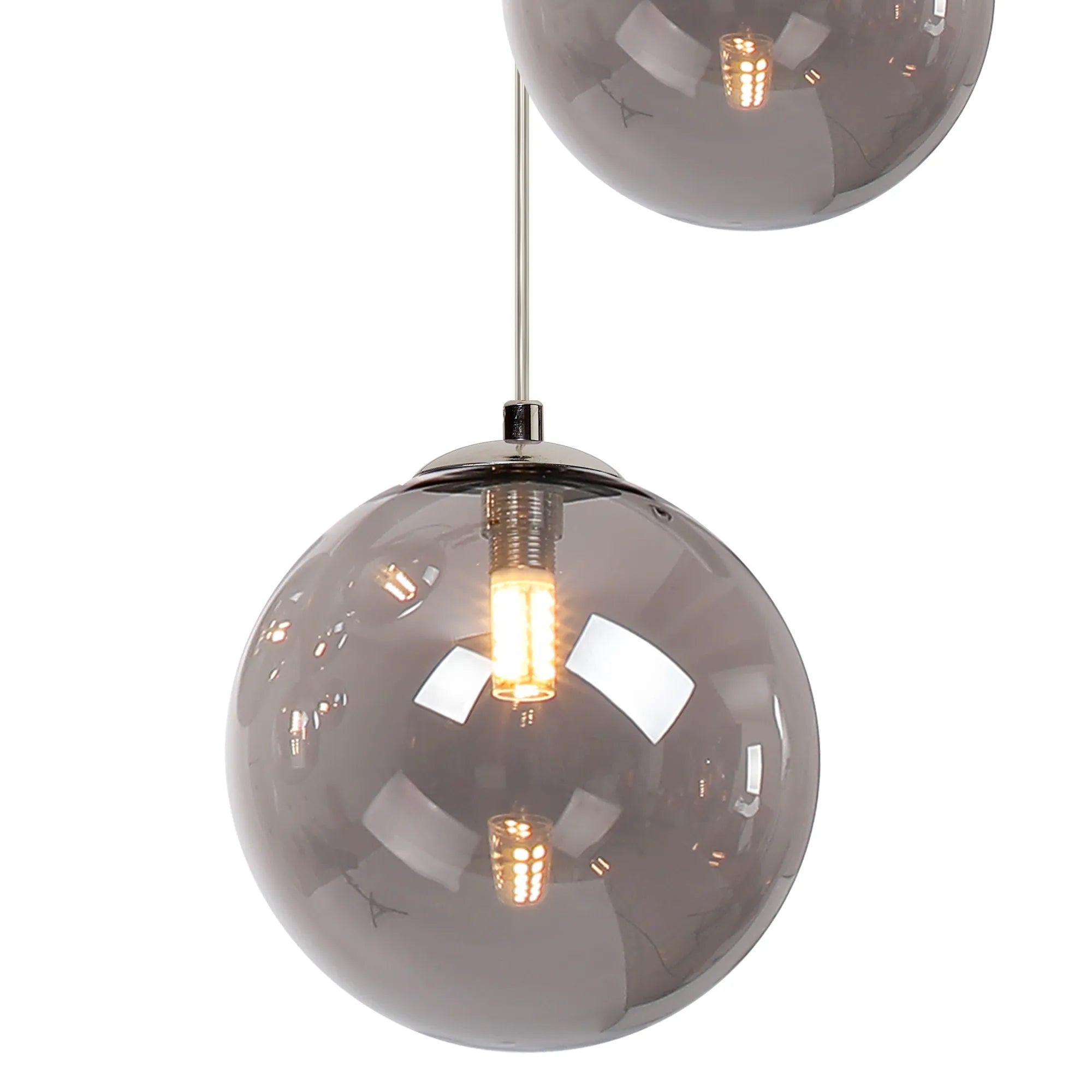 Austin 31cm Round Glass Pendant Light Fixture with 3 G9 Bulb Sockets - Perfect for Kitchen Island, Dining Room, and Modern Home Lighting