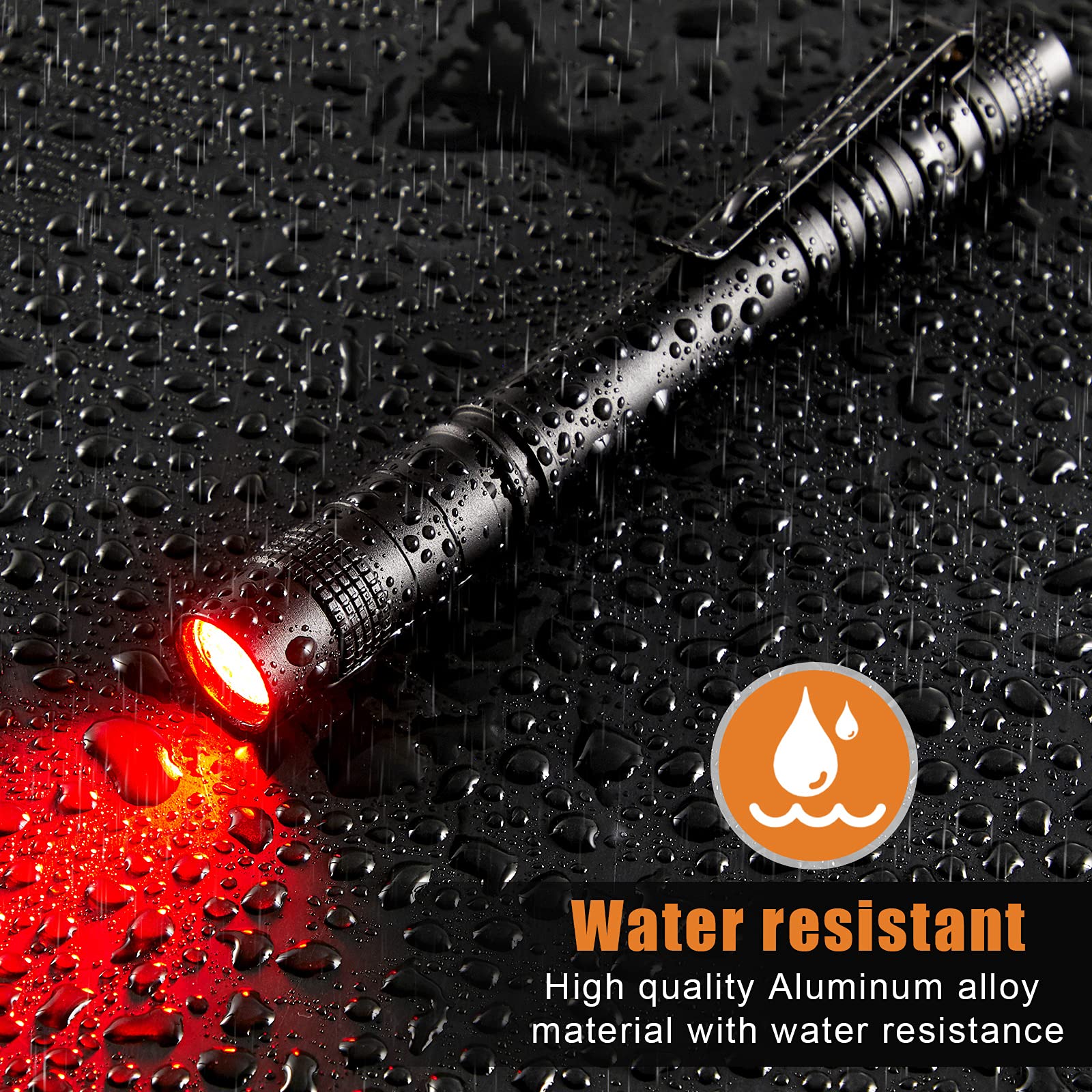 Tuanse 4 Pack Super Bright Red LED Flashlight - Pen Light for Astronomy, Aviation, Night Vision, Hunting & Emergency Use - Perfect for Stargazing, Cockpit Lighting & Low Light Observation