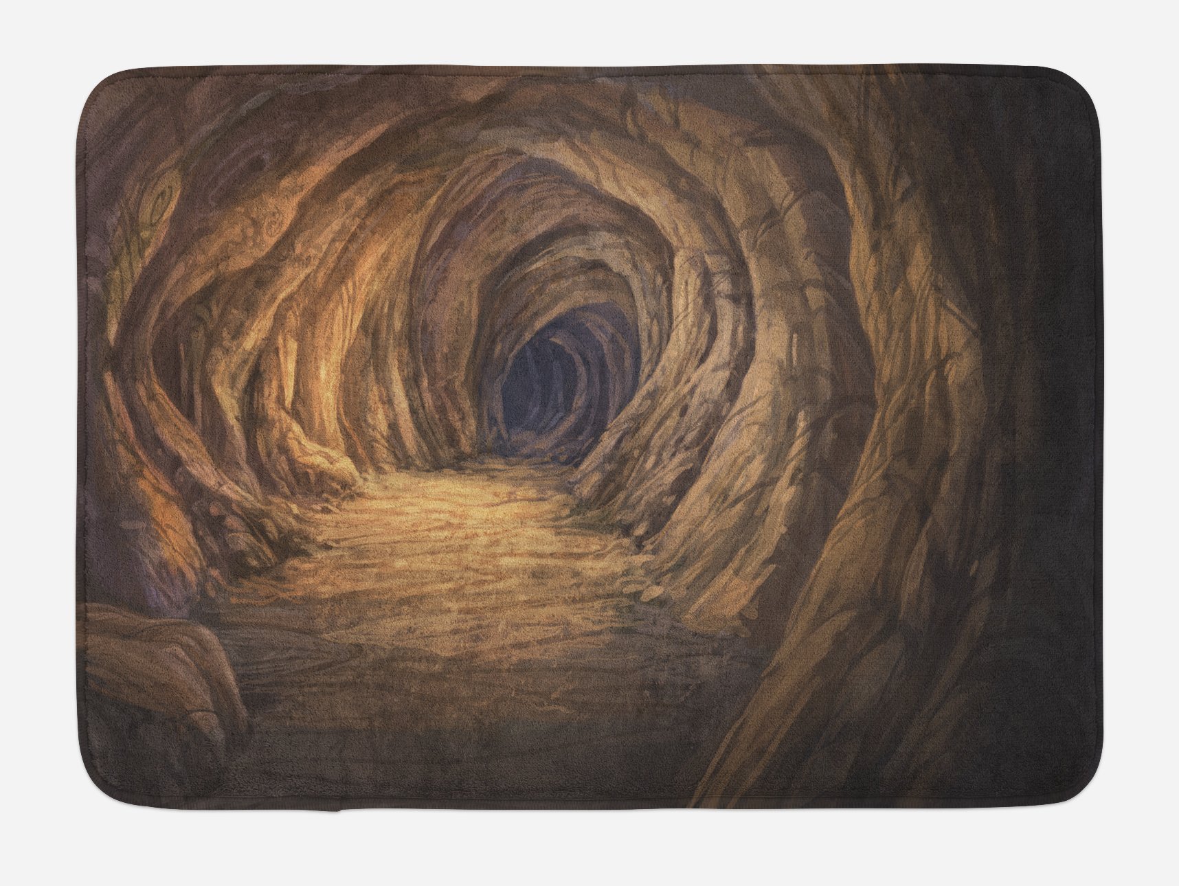 Ambesonne Non-Slip Plush Bath Mat - Cave Formation Fantasy Design, 30.2