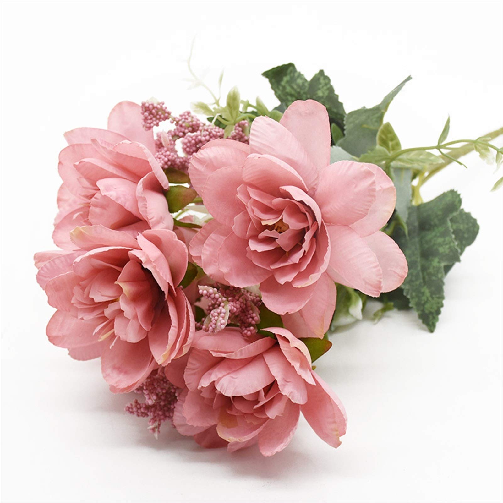 SJWA Artificial Flowers - 5-Pack Silk Flower Bouquets for Home Decor, Wedding Centerpieces, DIY Crafts, Party & Festival Decorations - Perfect for Table Arrangements, Bridal Bouquets, and Interior Beautification (Color: 1)