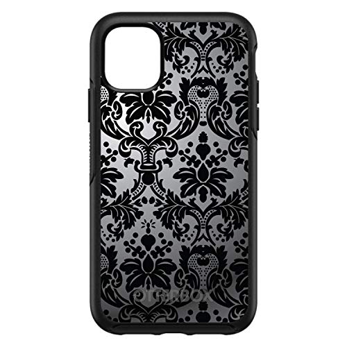 Silver Grey Black Damask