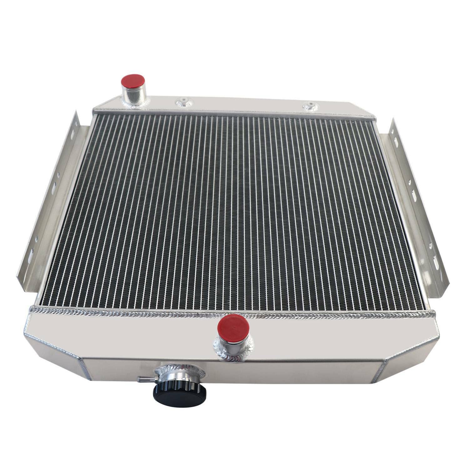 4 Row Aluminum Radiator for 1955-1957 Chevy Bel Air, One-Fifty, Two-Ten, Sedan Delivery, Del Ray & Nomad V8 - High Performance Cooling System with Shroud & Fan Relay - Perfect for Classic Car Restoration & Hot Rod Upgrades