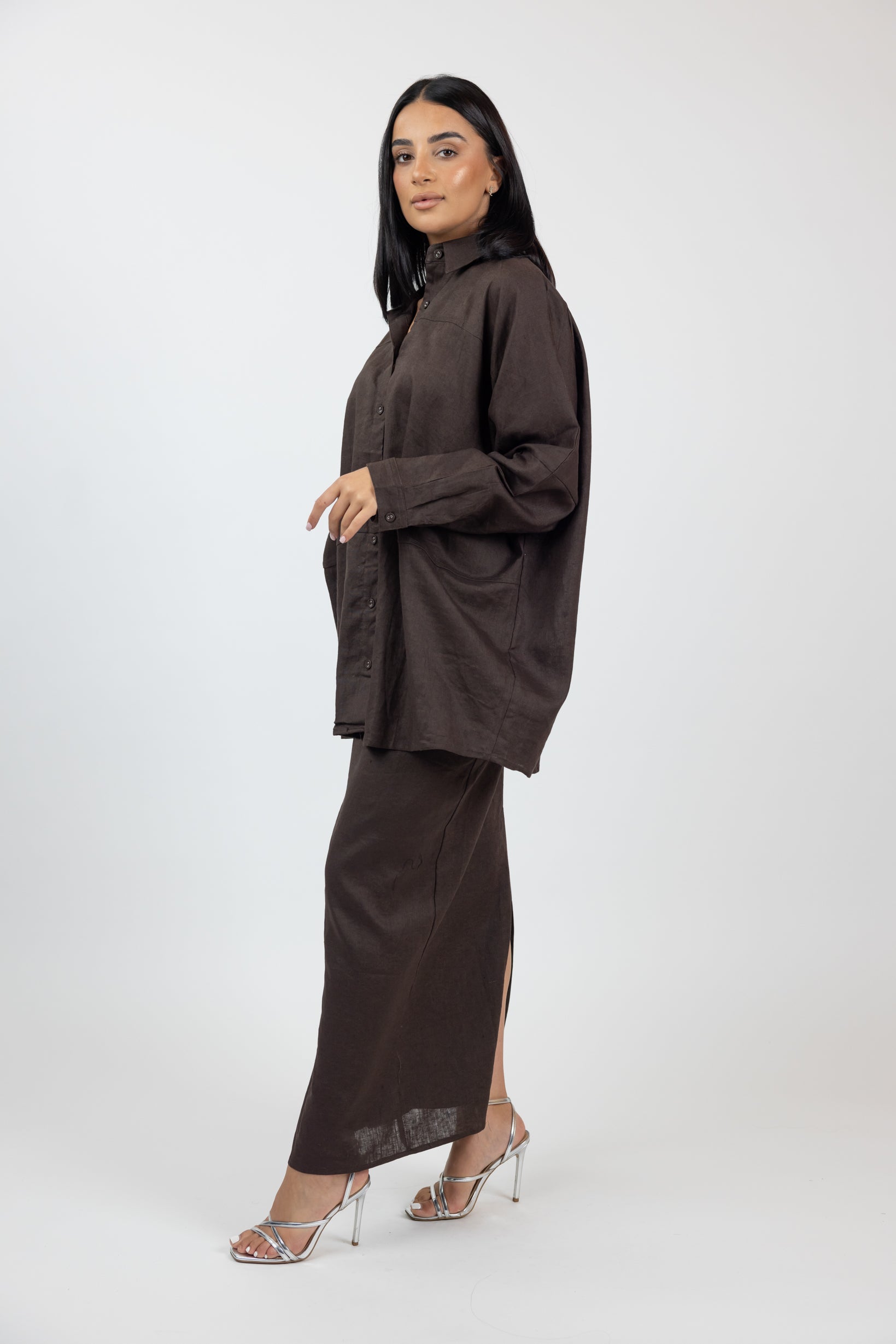 Leanne 100% Linen Skirt for Women - Breathable Summer Midi Skirt with Pockets | Perfect for Beach, Vacation & Casual Outfits