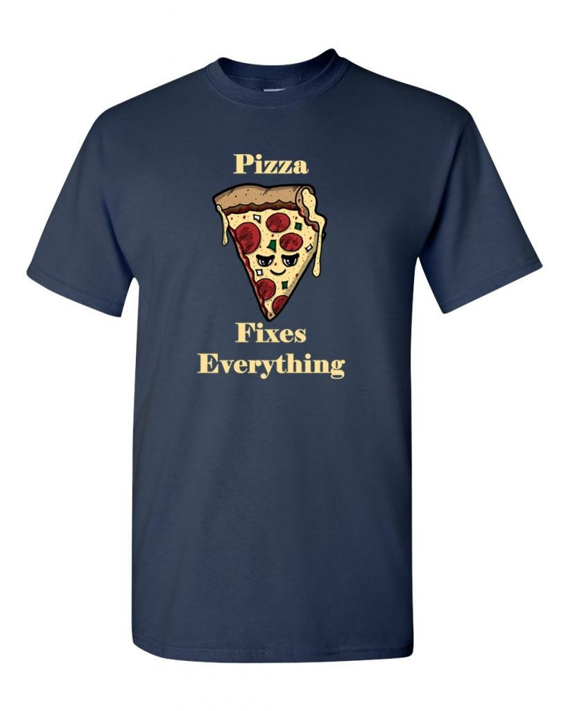 Pizza Fixes Everything Funny Adult T-Shirt - Comfortable Cotton Tee for Pizza Lovers - Perfect for Casual Wear, Gifts & Pizza Parties