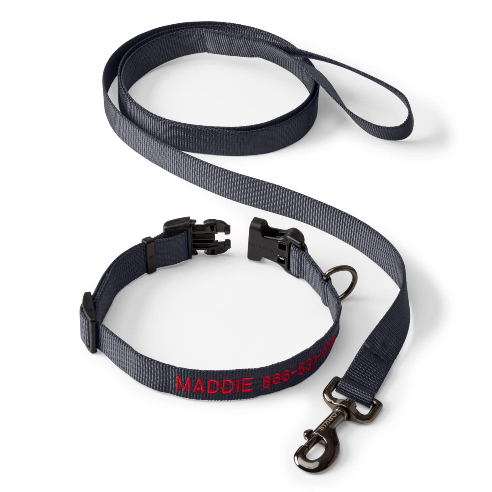 Orvis Adjustable Dog Collar with Leash Set - Navy Blue, Large Size for Medium to Large Dogs | Perfect for Walking, Training & Outdoor Adventures