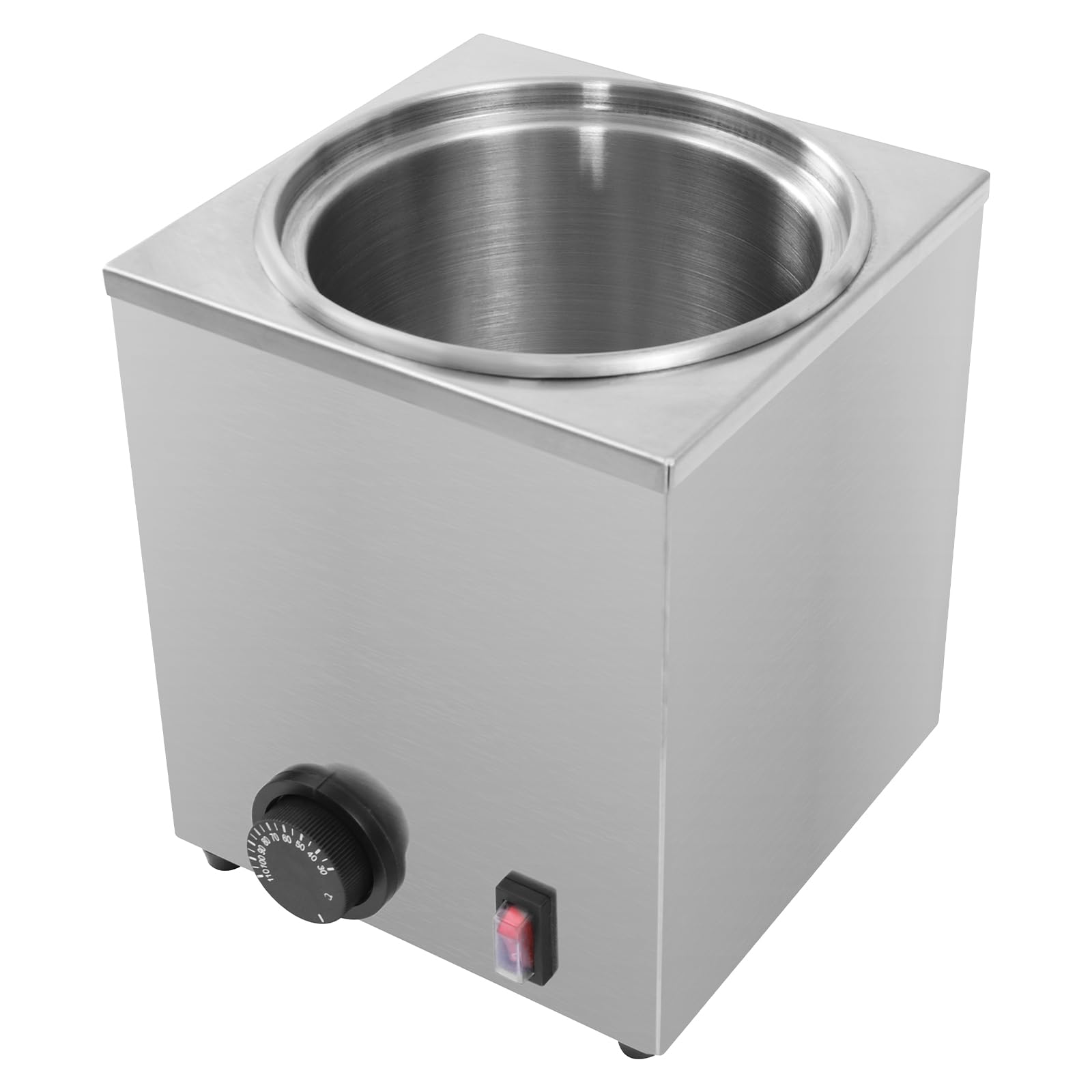 Stainless Steel Hot Fudge Warmer with Pump - 2.3L/2.4Qt Adjustable Temperature (30-110℃/86-230℉) 650W Electric Cheese & Caramel Dispenser for Sauces, Curry, Chili - Perfect for Restaurants, Cafes & Dessert Shops