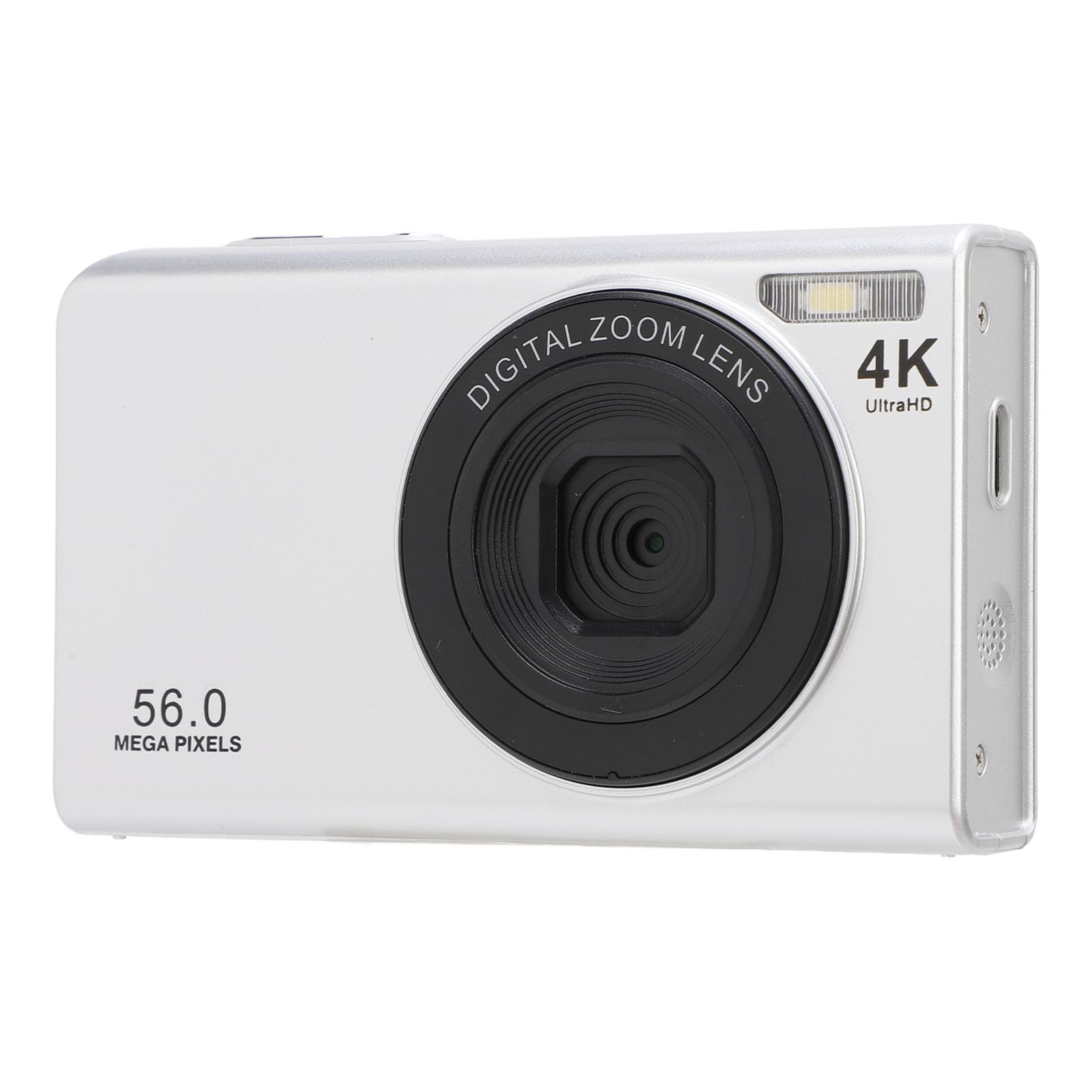 4K Vlogging Camera with 16x Digital Zoom & Auto Focus - Portable Digital Video Camera for YouTube, Travel & Vlogging (Silver) - Perfect for Content Creators, Travelers & Beginners