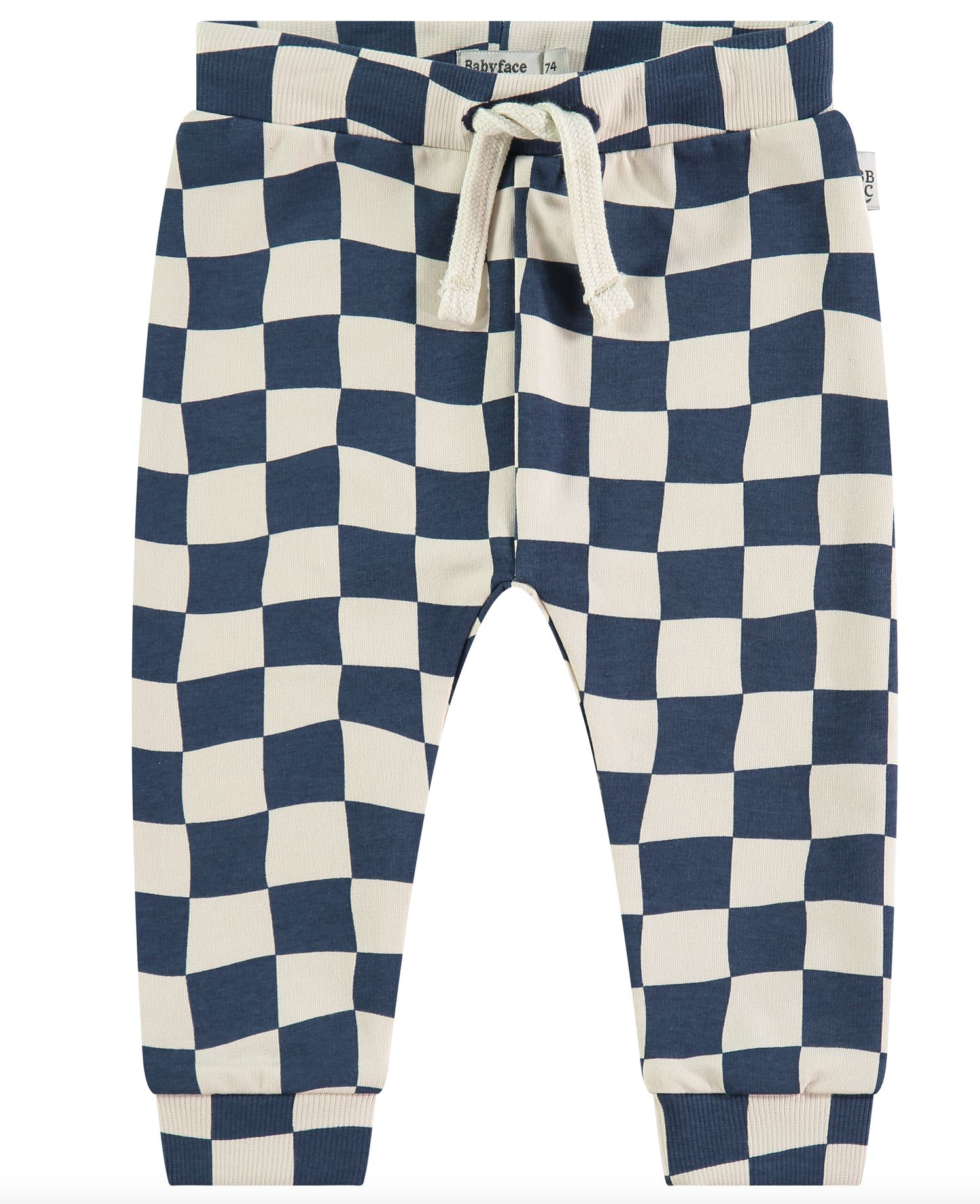 Babyface Blue and White Check Joggers - Soft & Stylish Cotton Pants for Boys & Girls | Perfect for Playtime, School & Casual Outfits