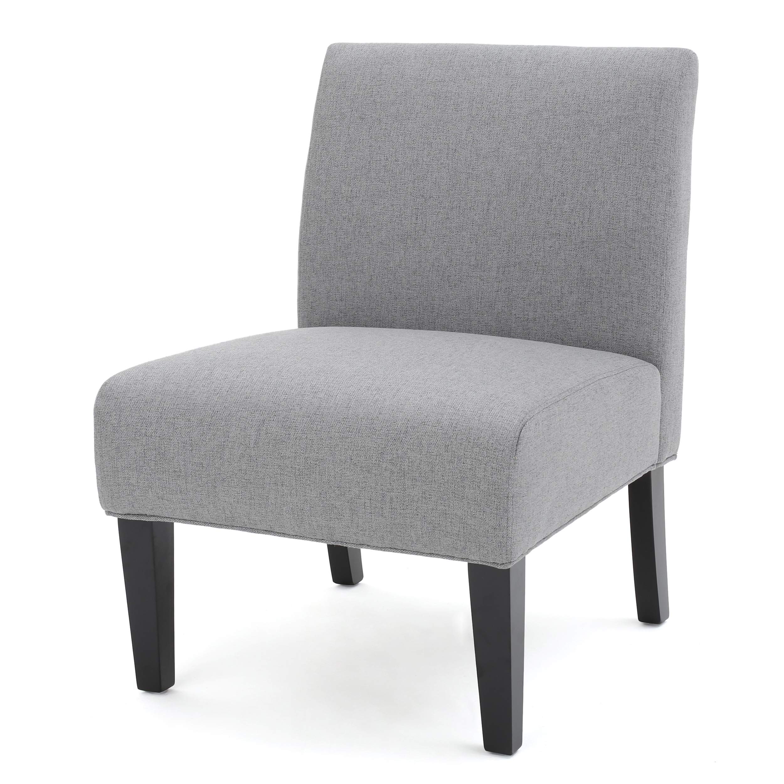 Christopher Knight Home Kassi Fabric Accent Chair - Grey Upholstered Living Room Chair for Small Spaces, Bedroom or Office - Comfortable Modern Lounge Seating for Home Decor