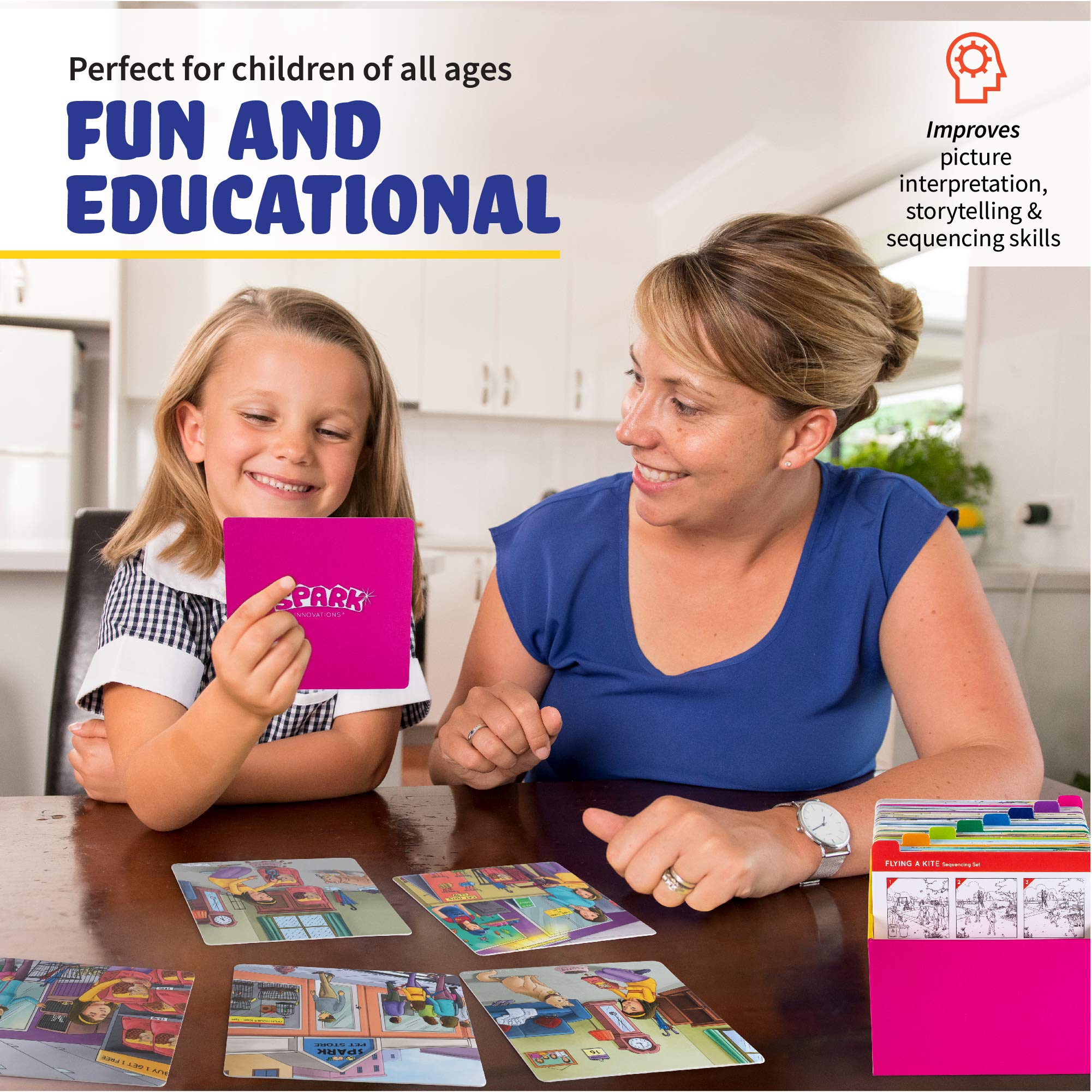 SPARK INNOVATIONS Storytelling & Sequencing Cards Bundle (3 Sets) - Educational Speech Therapy Games for Kids, Learning Toys for Language Development - Perfect for Classroom, Homeschool & Therapy Sessions