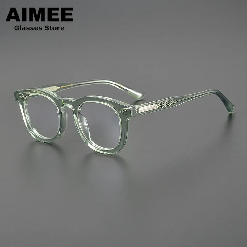 Unisex Square Thick Acetate Full Rim Eyeglasses 14322 - Stylish & Durable Frames for Men & Women | Perfect for Work, Reading & Fashion Accessories