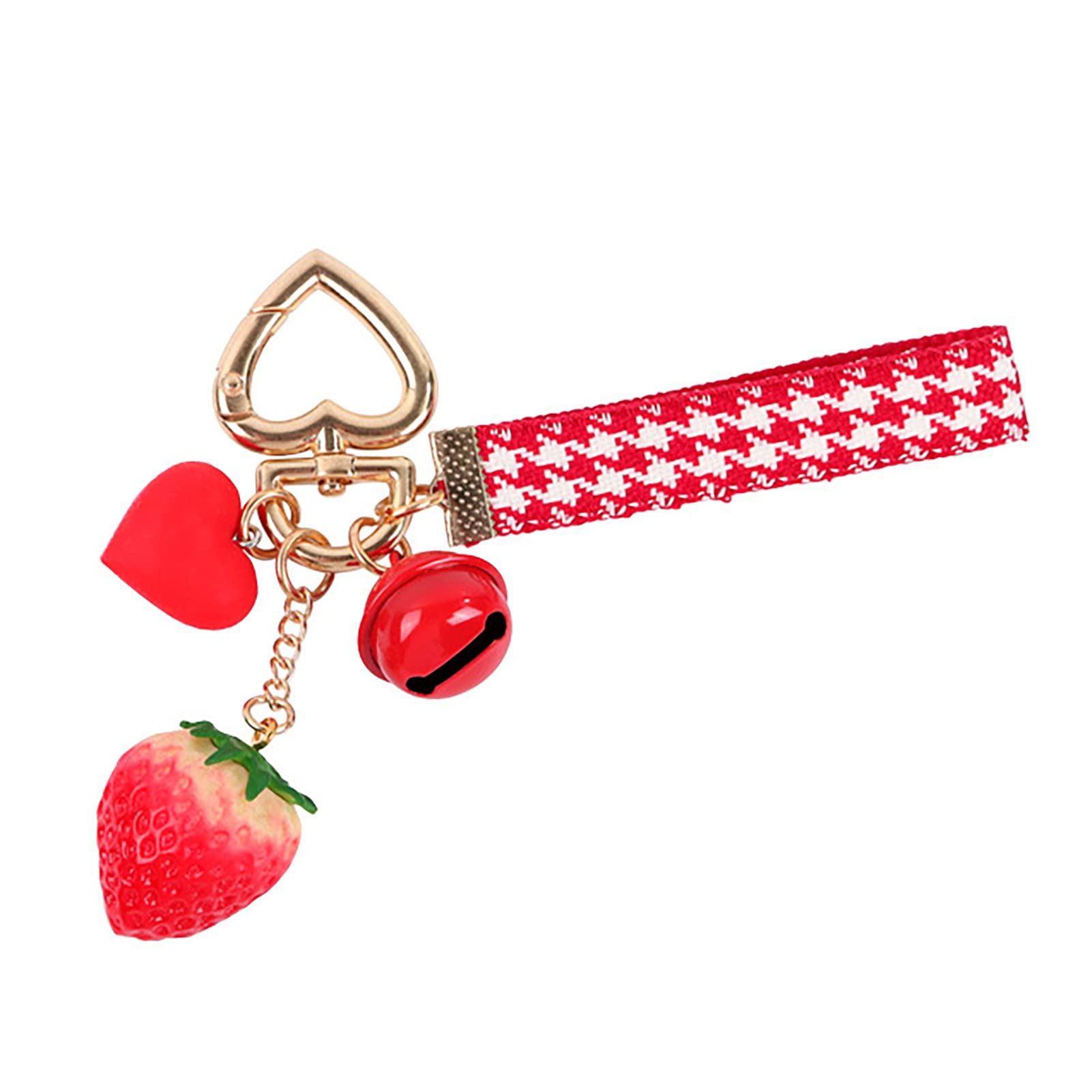 Strawberry Keychain for AirPods Case - Cute Keychain for Women & Girls - Perfect for Car Keys, Phone, Wallet & Bracelets - Ideal Gift for Everyday Use & Travel Accessories