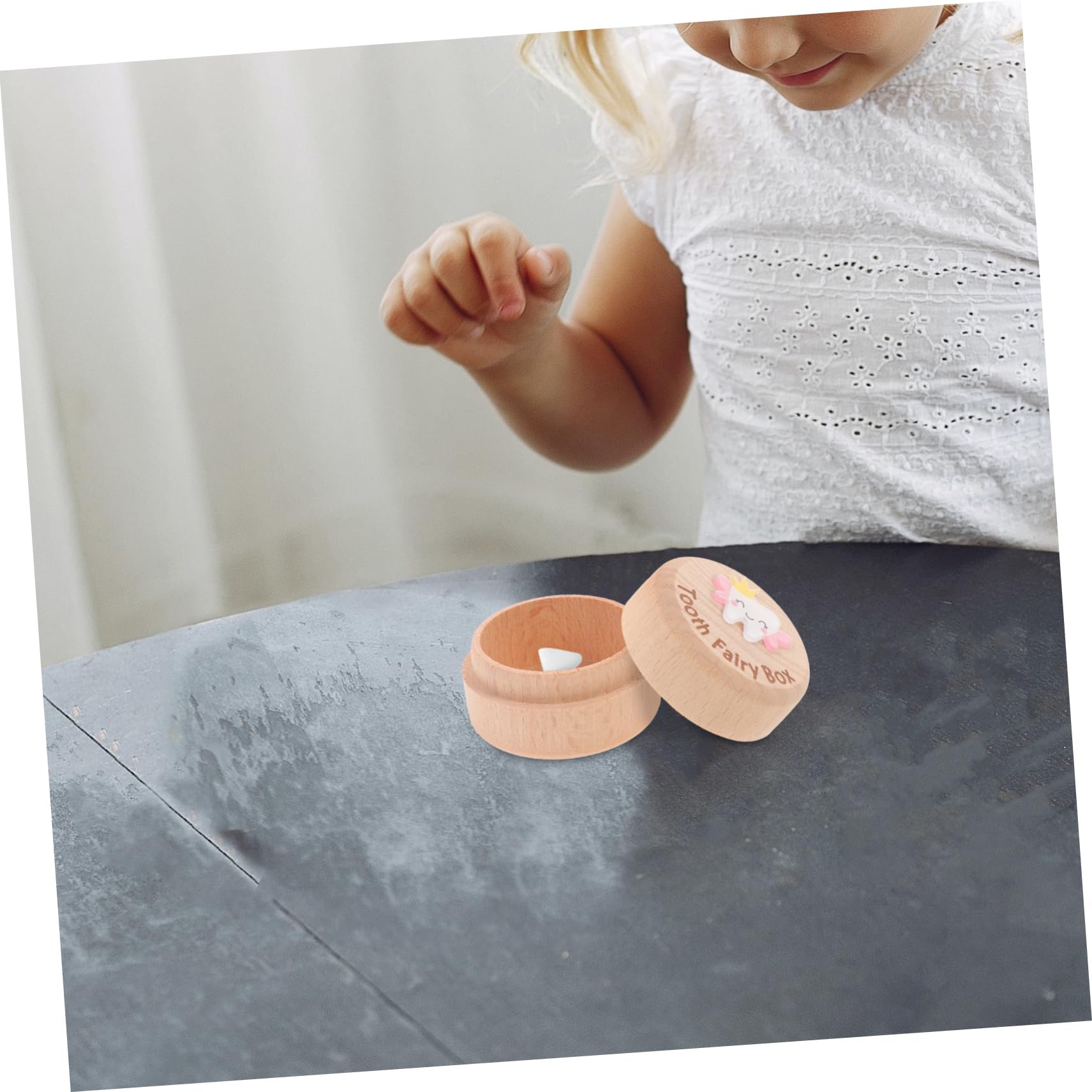 Wooden Tooth Keepsake Box - First Tooth Holder & Organizer for Baby Teeth - Perfect for Baby Showers, First Tooth Gifts, and Memory Preservation