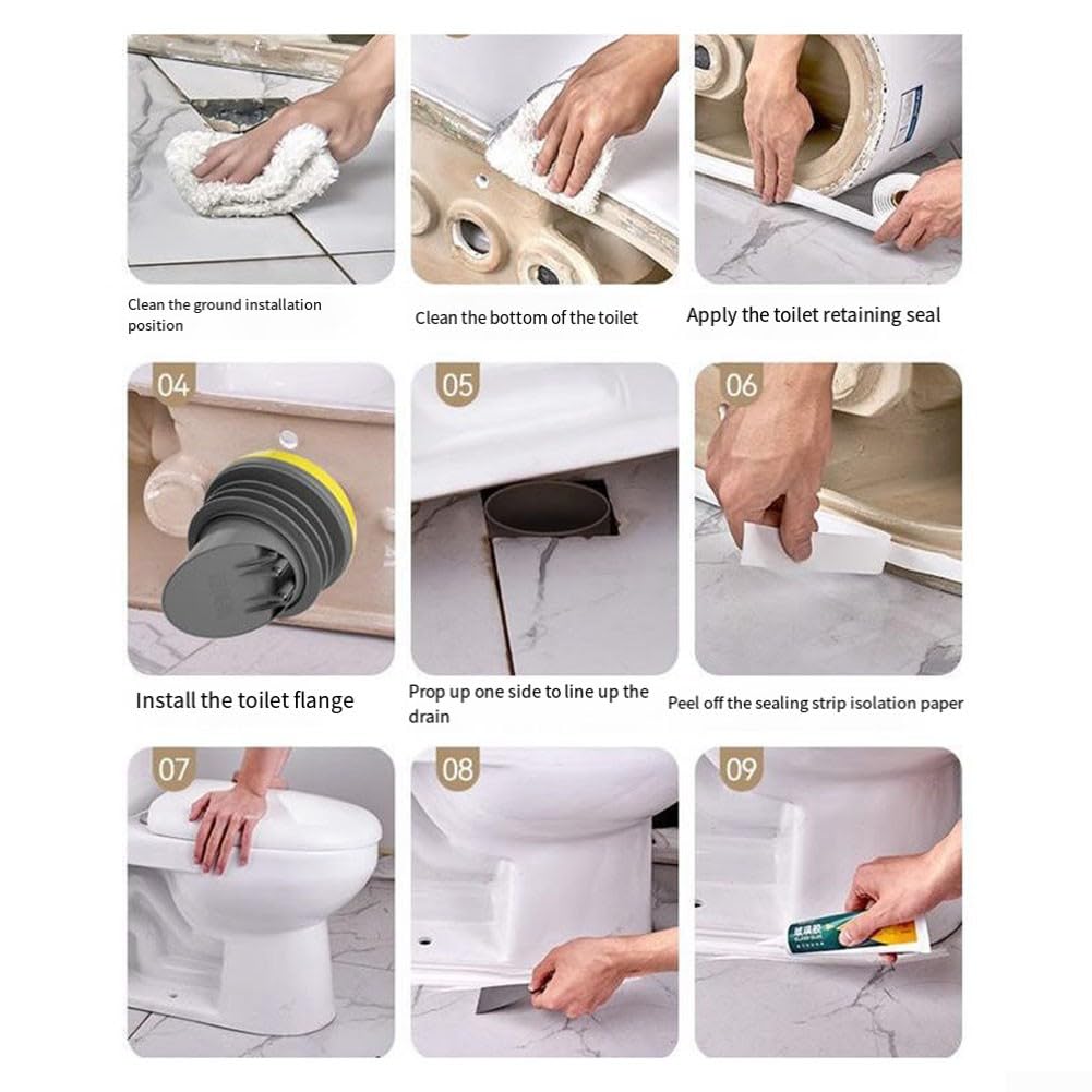 **Toilet Flange Wax Ring with Backflow Prevention Valve - Leak-Proof Rubber Seal for Drain Pipe - Toilet Flange Sealing Ring Check Valve (Black) - Ideal for Bathroom Plumbing Repairs and Leak Prevention**