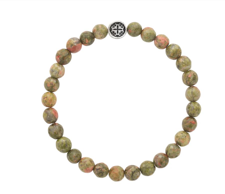 Unakite Stretch Bracelet with Healing Properties | Mala + Mantra | Yoga, Meditation & Spiritual Jewelry