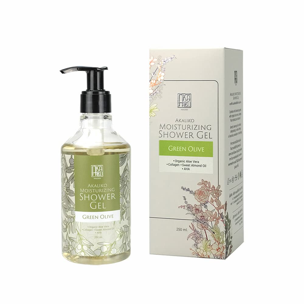 AKALIKO Green Olive & Rosy Berry Moisturizing Shower Gel Set - Hydrating Body Wash for Dry Skin, Natural Ingredients, Relaxing Bath & Shower Experience for Women & Men