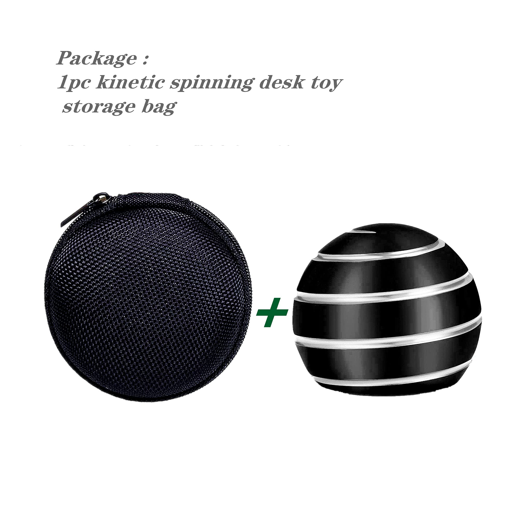Kinetic Desk Toys - Full Body Optical Illusion Spinner Ball, Large Long-Spin Top for Stress Relief & Focus - Perfect for Office, Classroom, Parties & Holidays - Includes Convenient Storage Bag - Great for Meditation, ADHD Relief & Creative Thinking