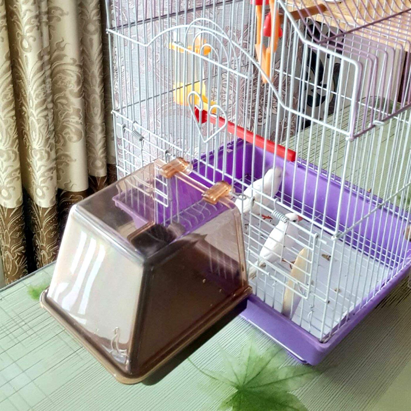 Saim Small Bird Bath Box for Cage - Hanging Bird Bath Shower Accessories for Parrots & Pet Birds | Perfect for Cage Cleaning & Bird Grooming