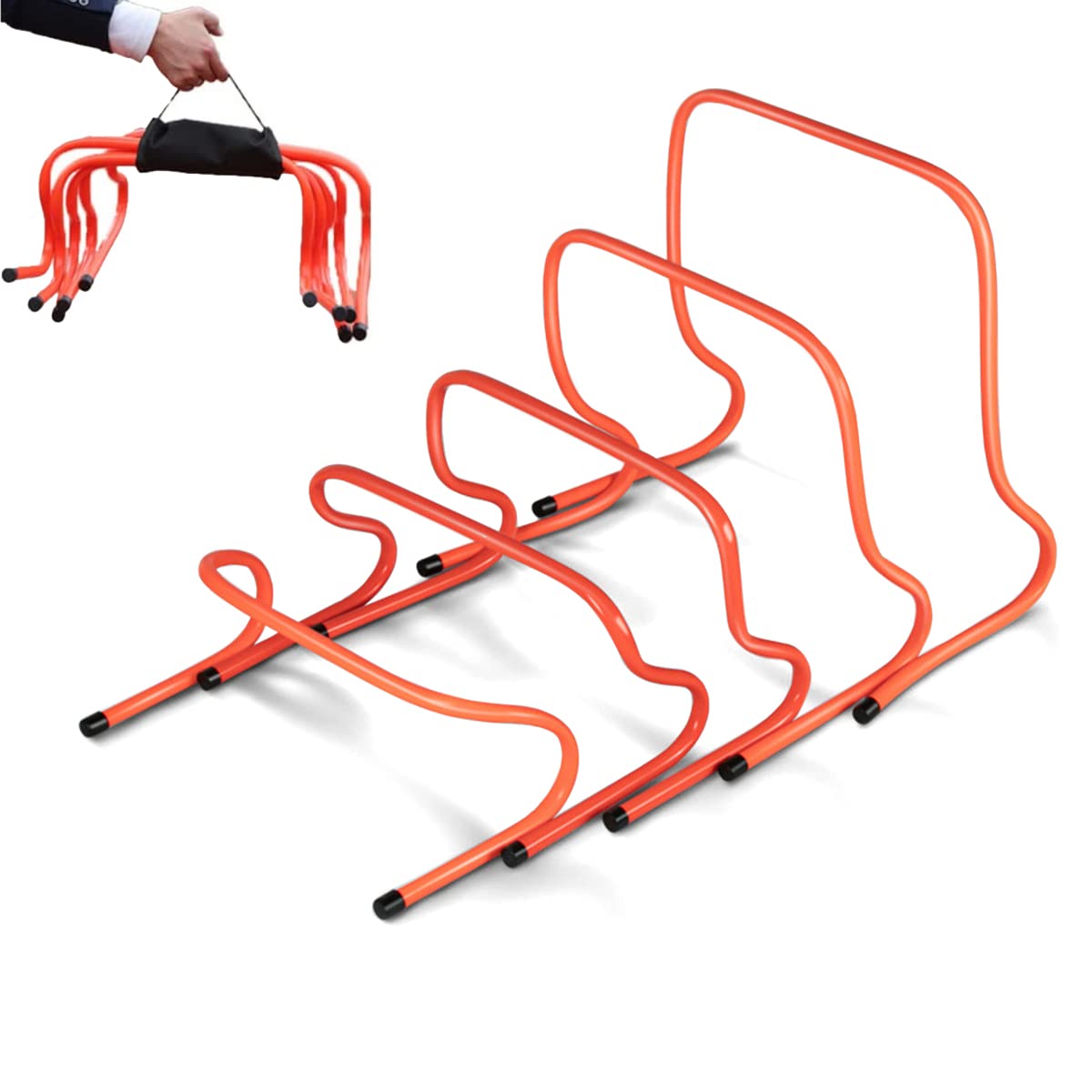 Speed Training Hurdles - 6 Pack Adjustable Agility Hurdles for Soccer, Basketball & Track Athletes | 6-Inch Ultra Durable Sports Practice Equipment | Perfect for Indoor/Outdoor Drills, Team Training & Fitness Workouts