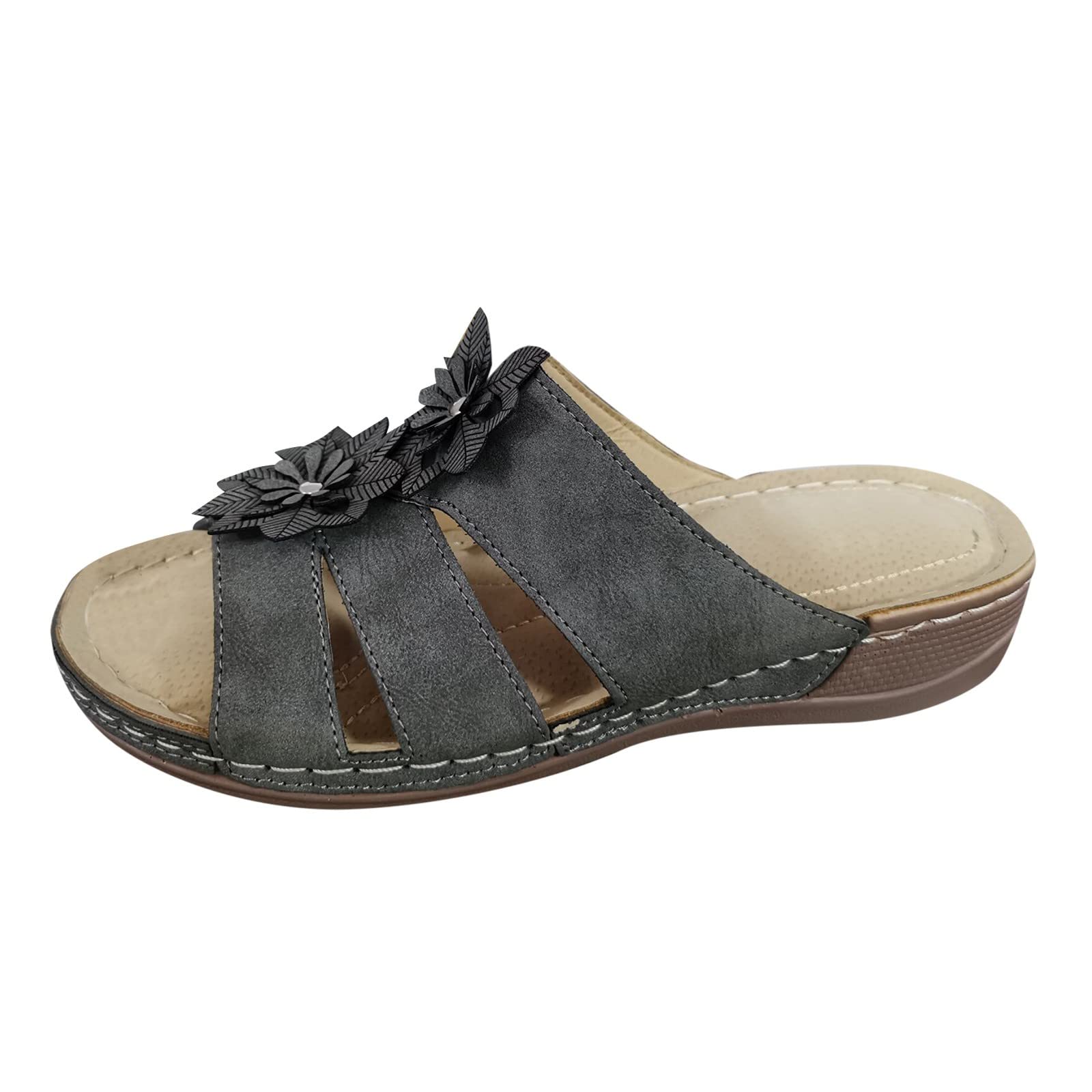 Women's Cute Flat Sandals - Breathable Thick Sole Wedge Sandals for Casual Wear, Beach & Summer Outfits