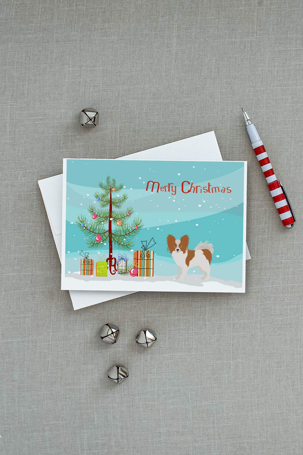 Blank Christmas Tree Greeting Cards & Envelopes Set of 8 | Whimsical A7 Size 5x7 Note Cards for Holiday Wishes | Perfect for Christmas Gifts, Party Invitations & Festive Correspondence