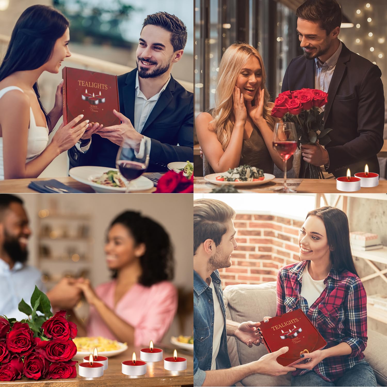 50-Pack Unscented Red Tealight Candles - Smokeless, Dripless, Long-Lasting 4-Hour Burn - Perfect for Emergency Kits, Romantic Dinners, Wedding Decor, Church Events & Party Centerpieces