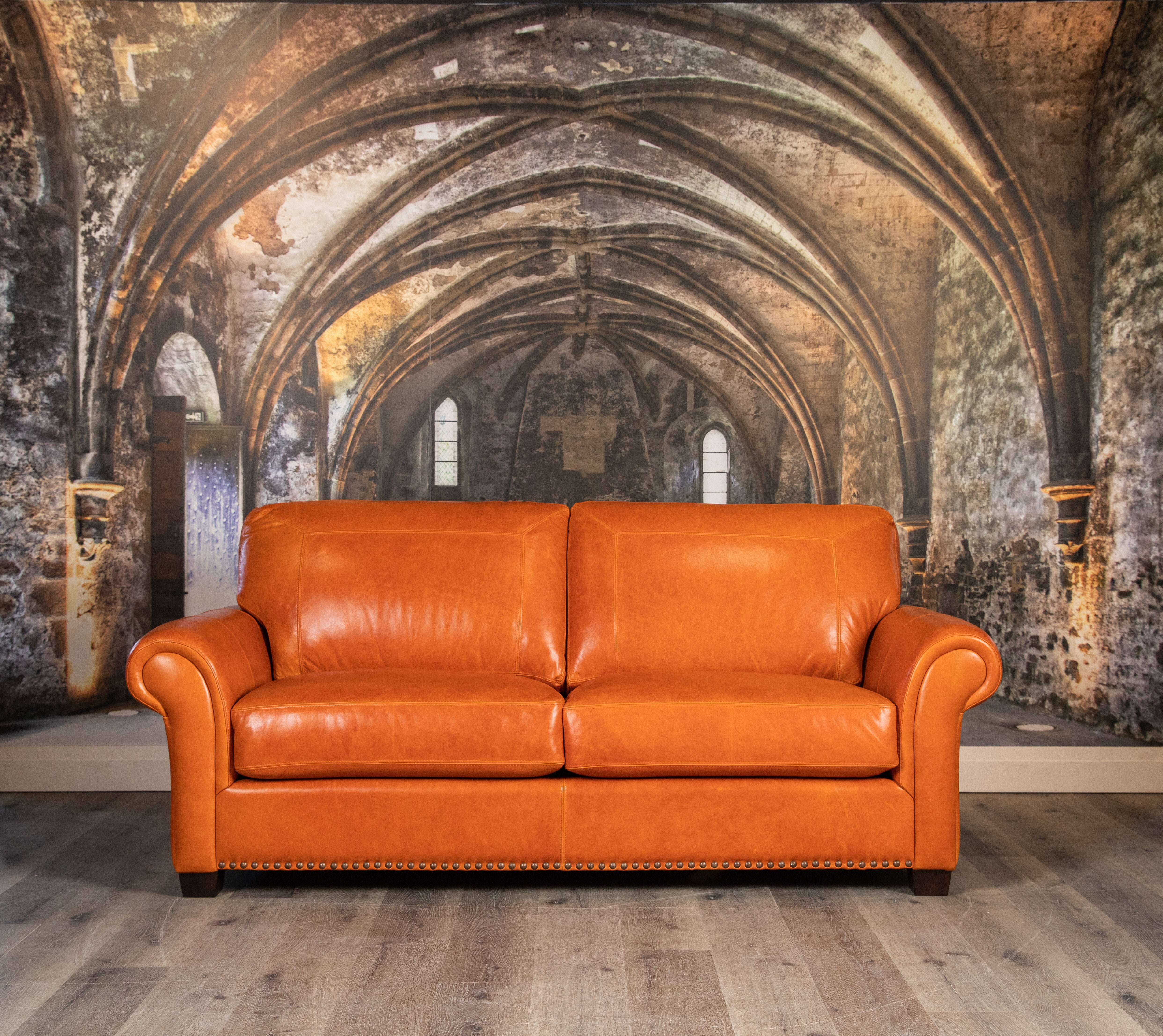 Luxury Genuine Leather Sofa - Modern Living Room Furniture for Home & Office - Comfortable Couch for Relaxing, Entertaining & Decorating