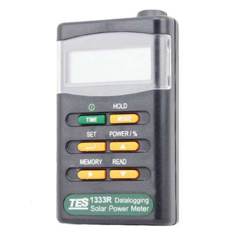 TOPCHANCES TES-1333 Solar Power Meter - Handheld Digital Sunlight Irradiance Tester 400-1100nm, Portable Solar Radiation Measurement Device for Solar Panel Testing, Gardening, and Outdoor Light Monitoring