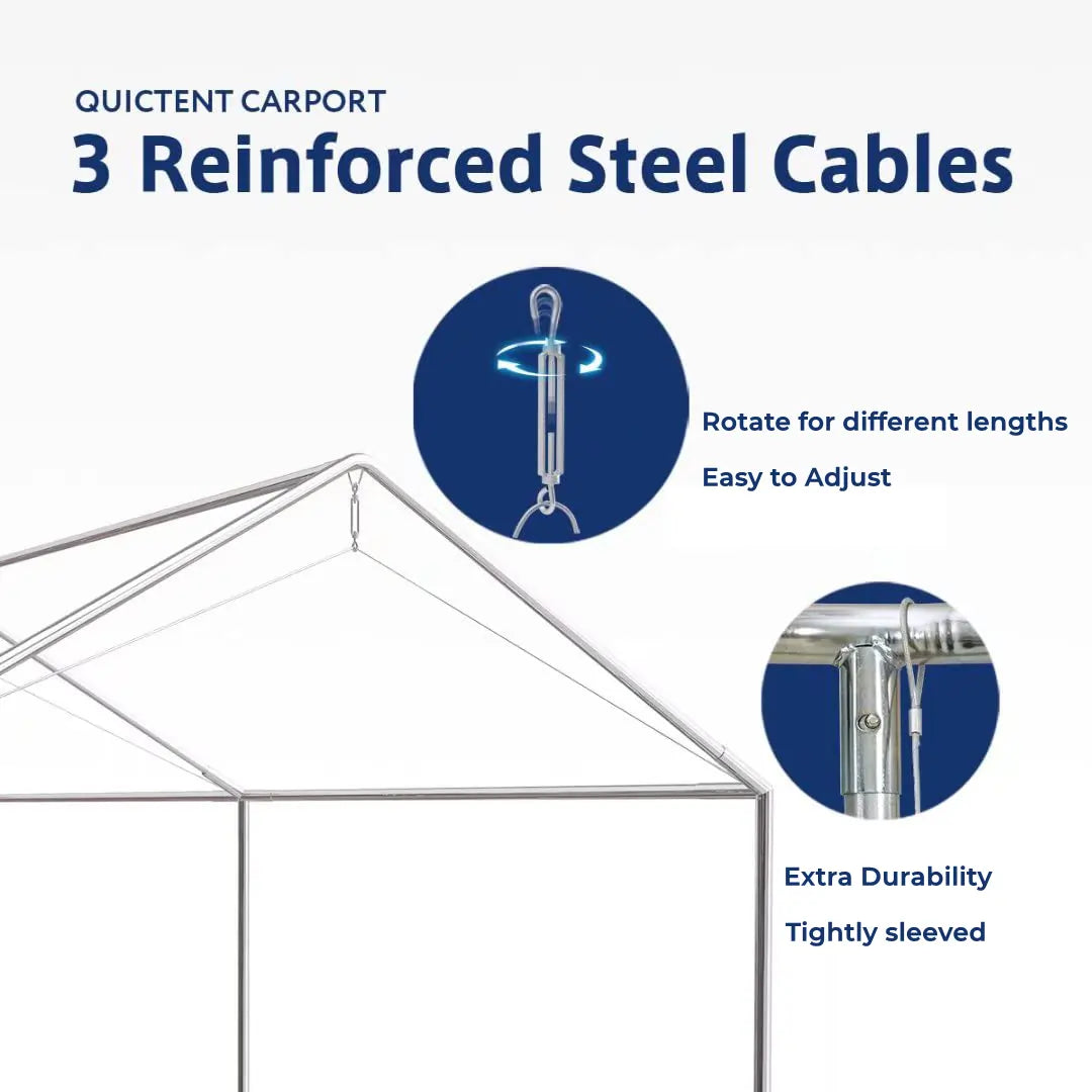20' x 10' Heavy Duty Car Canopy Shelter - Waterproof UV Protection Outdoor Carport for Vehicles, Parties, Camping & Backyard Use