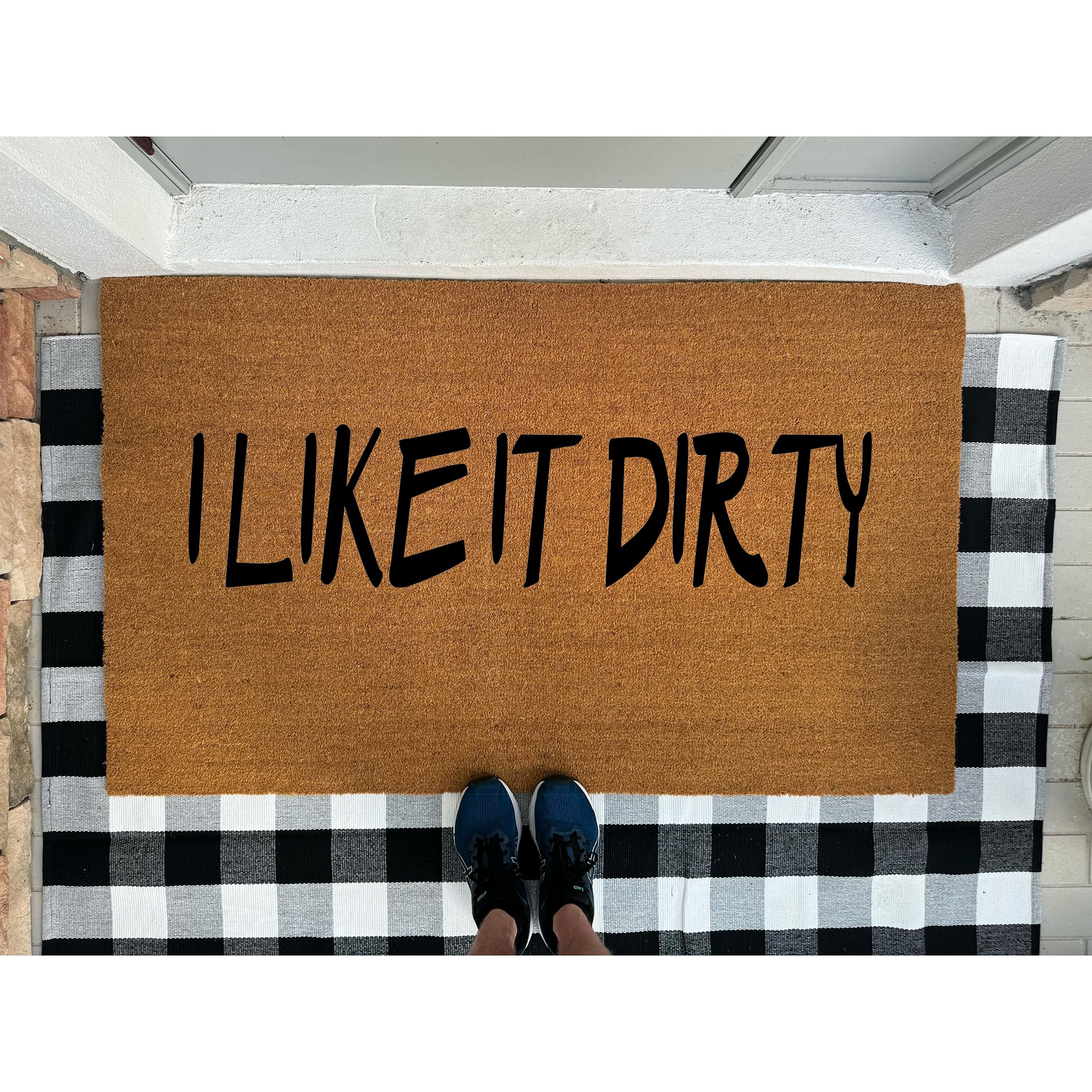 Funny 'I Like It Dirty' Doormat - Premium Thick Coir Welcome Mat, Durable Humorous Entryway Rug for Front Door - Perfect for Home, Office & Gifts (STK-1149)