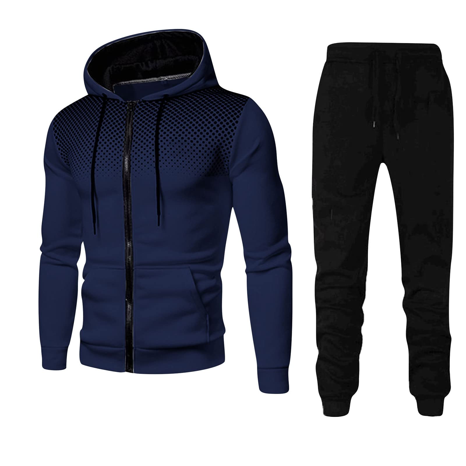 BIFUTON Men's 2-Piece Tracksuit Set - Lightweight Full Zip Hoodie & Jogger Sweatpants for Running, Gym, and Casual Fall Outfits | Comfortable Workout Clothes for Men
