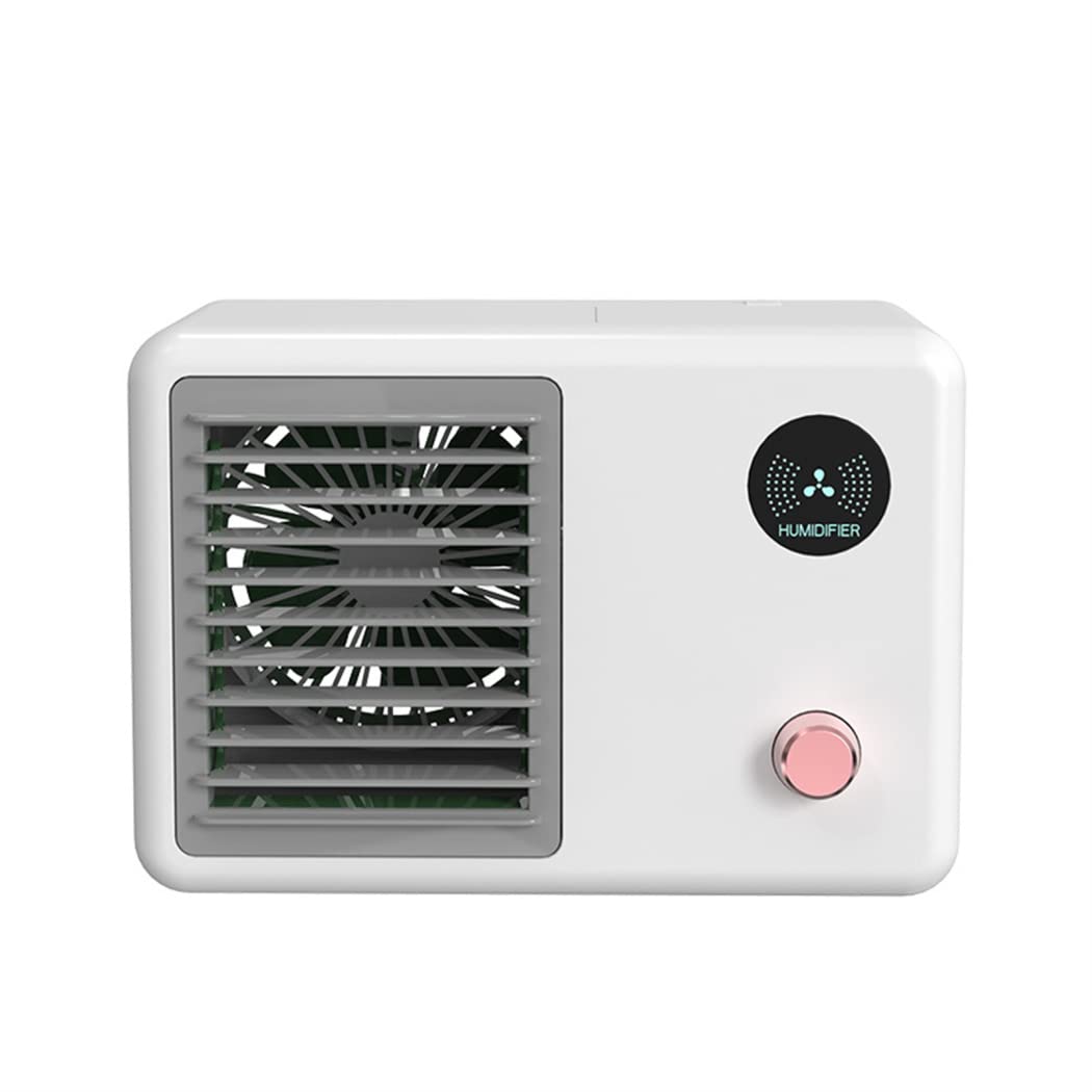CAUME Portable USB Rechargeable Mini Fan - 3-Speed Adjustable Desktop Fan with Water Spray Mist Cooling Function | Perfect for Home, Office & Travel | Green/White