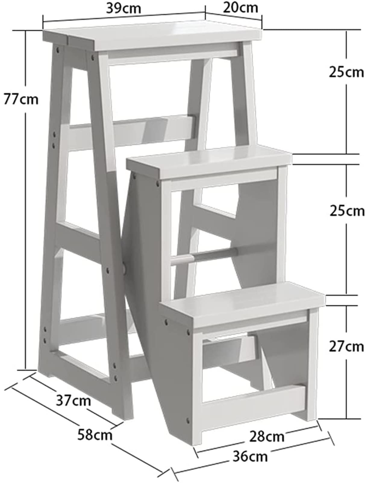 Modern Multifunctional Wooden Folding Step Stool for Home & Library - Indoor Climbing Stool, Ladder Chair, Bookshelf Accessory - Perfect for Kids, Elderly & Home Organization