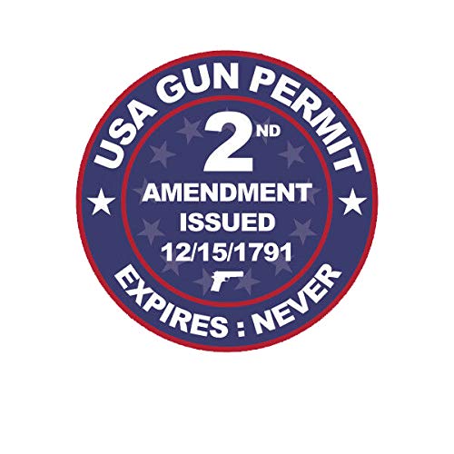 EW Designs USA 2nd Amendment Gun Permit Vinyl Decal - 5