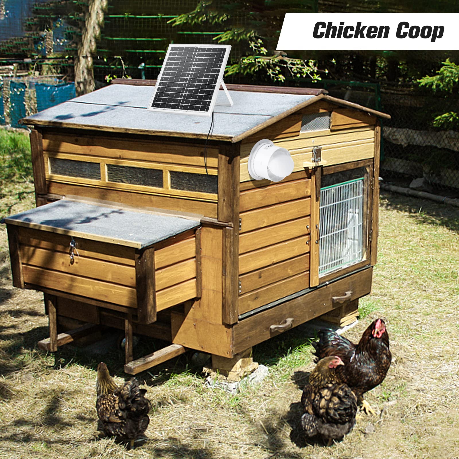 20W Solar Powered Exhaust Fan with 8