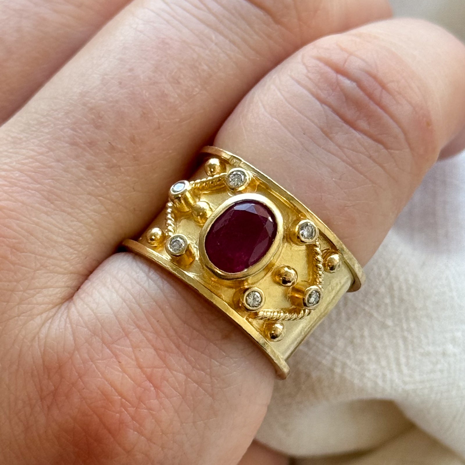 2.10ct Oval Ruby & Diamond Cocktail Ring - 0.12ctw Bezel Set in Sterling Silver - Size 9 - Elegant Evening Party & Wedding Jewelry Gift for Women