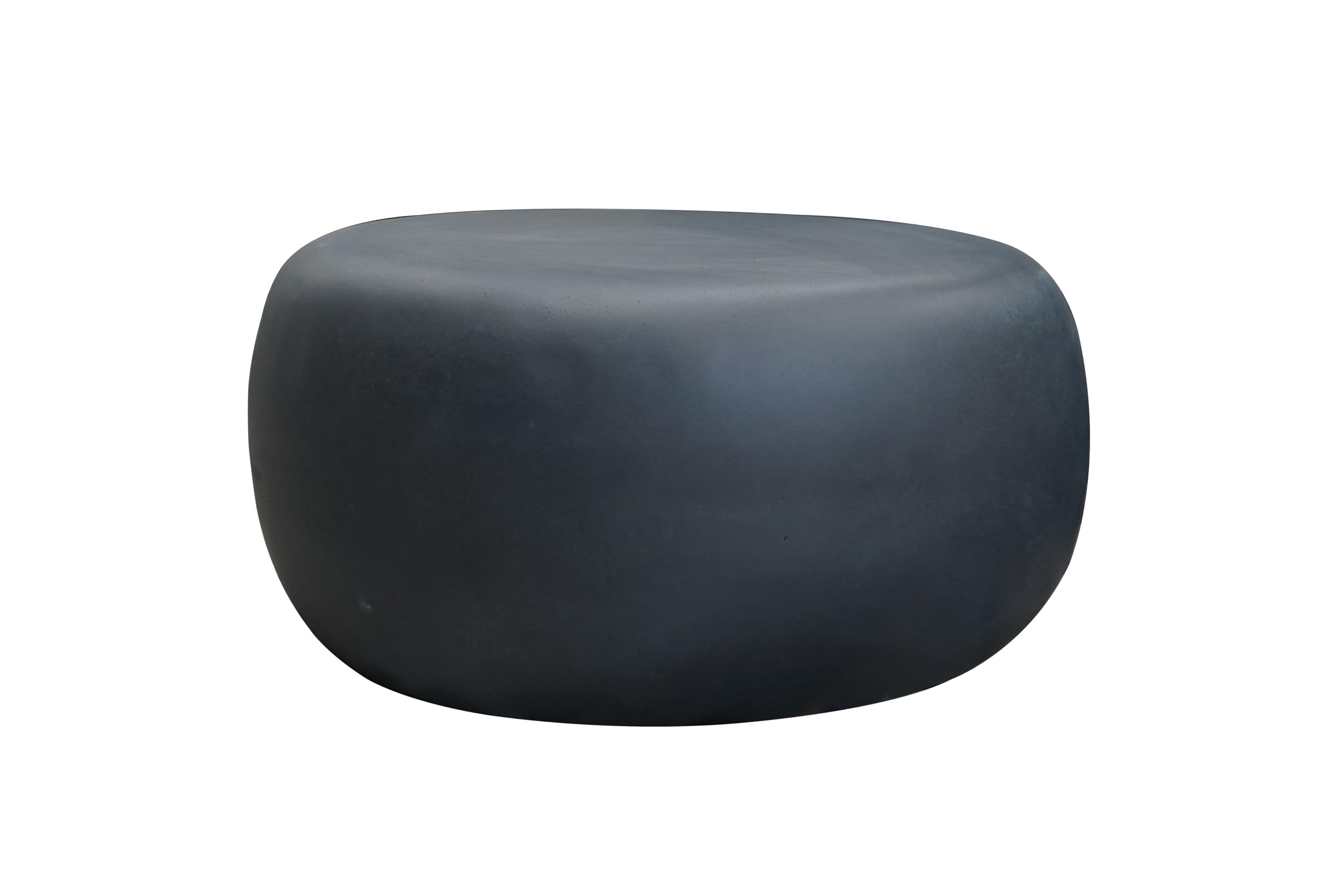 Lightweight Concrete Modern Furniture - Multifunctional Seat Chair, End Table, Ottoman & Garden Decor for Indoor & Outdoor Use - Black FCT27BK | Perfect for Patio, Living Room & Backyard Decor