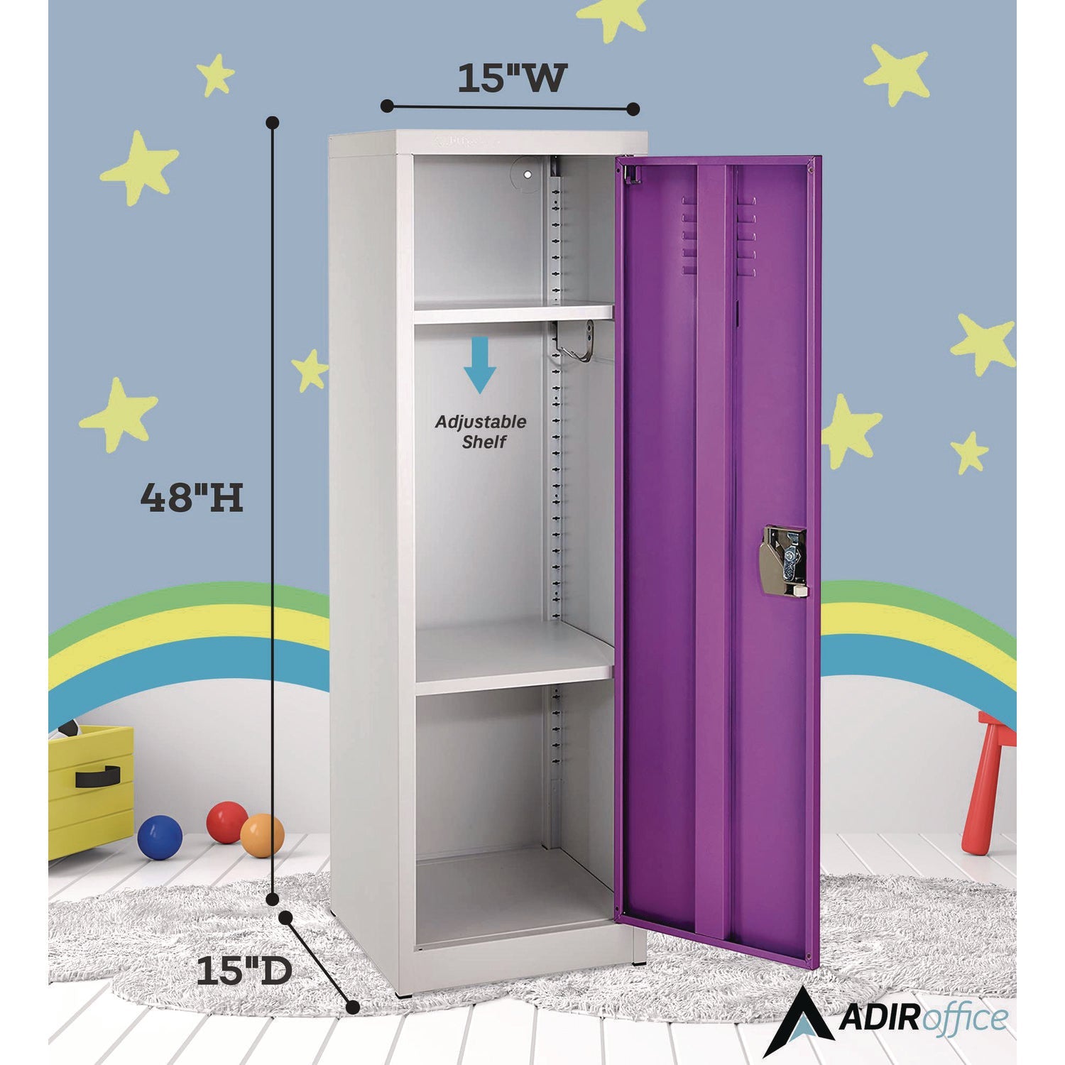 AdirOffice Steel Storage Locker - 1 Compartment, 15