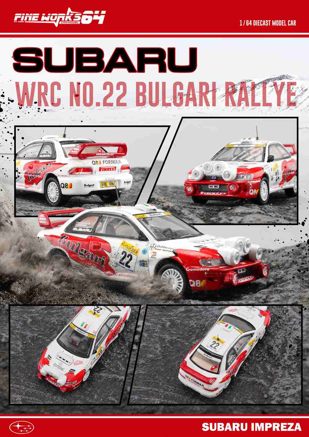 1:64 Subaru WRC Champion Racing Diecast Car Model - Limited Edition Collectible Toy for Adults & Kids - Perfect for Display, Gifts & Racing Enthusiasts