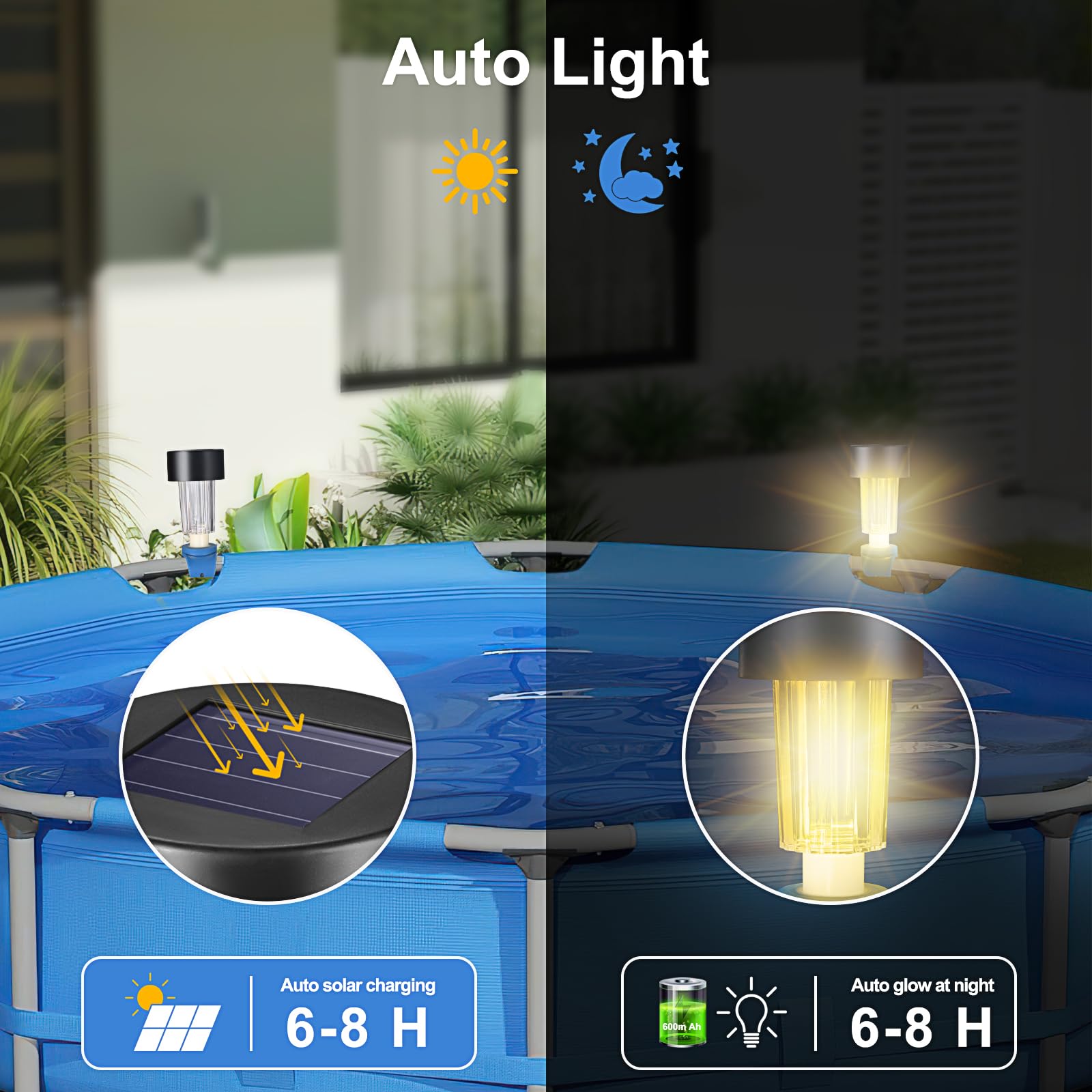 Solar Pool Lights 6 Pack - Waterproof LED Floating Lights for Swimming Pools, Hot Tubs & Outdoor Decor - Energy Efficient Solar Powered Pool Accessories for Nighttime Illumination & Party Decorations